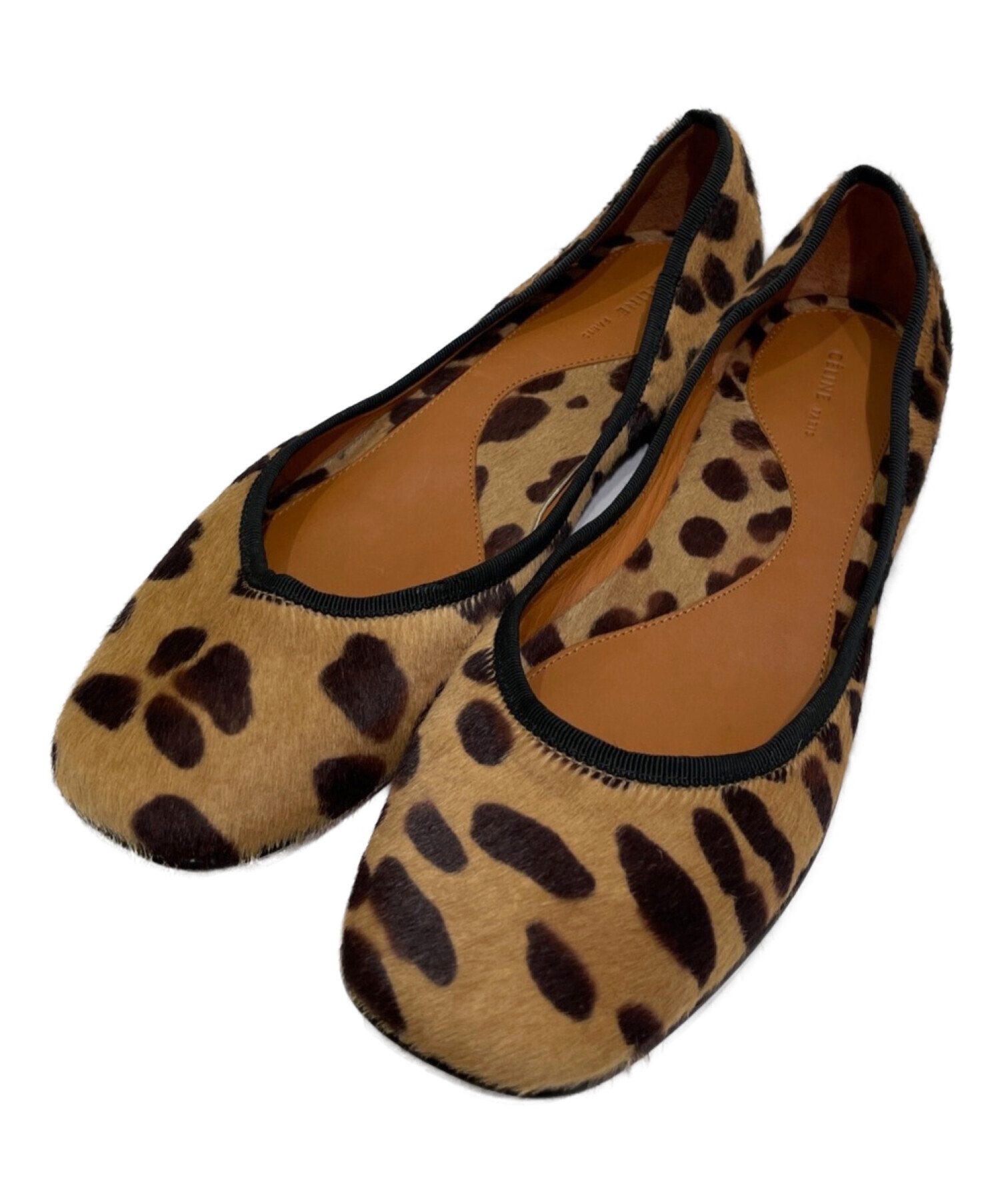 セリーヌ レオパード ハラコ フラットフォームパンプス 39 セリーヌ