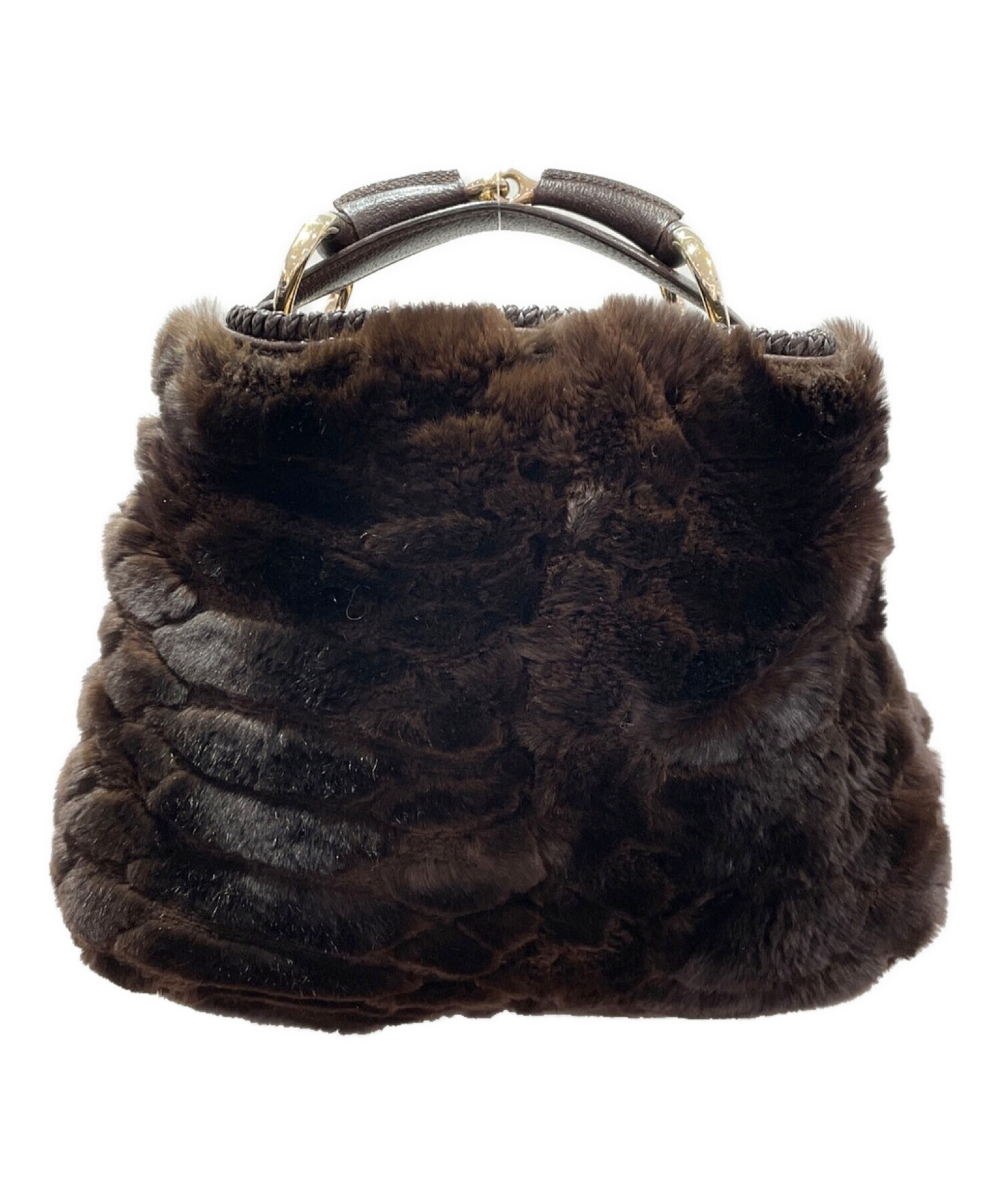 中古・古着通販】GUCCI (グッチ) ラビットファーワンハンドルバッグ 