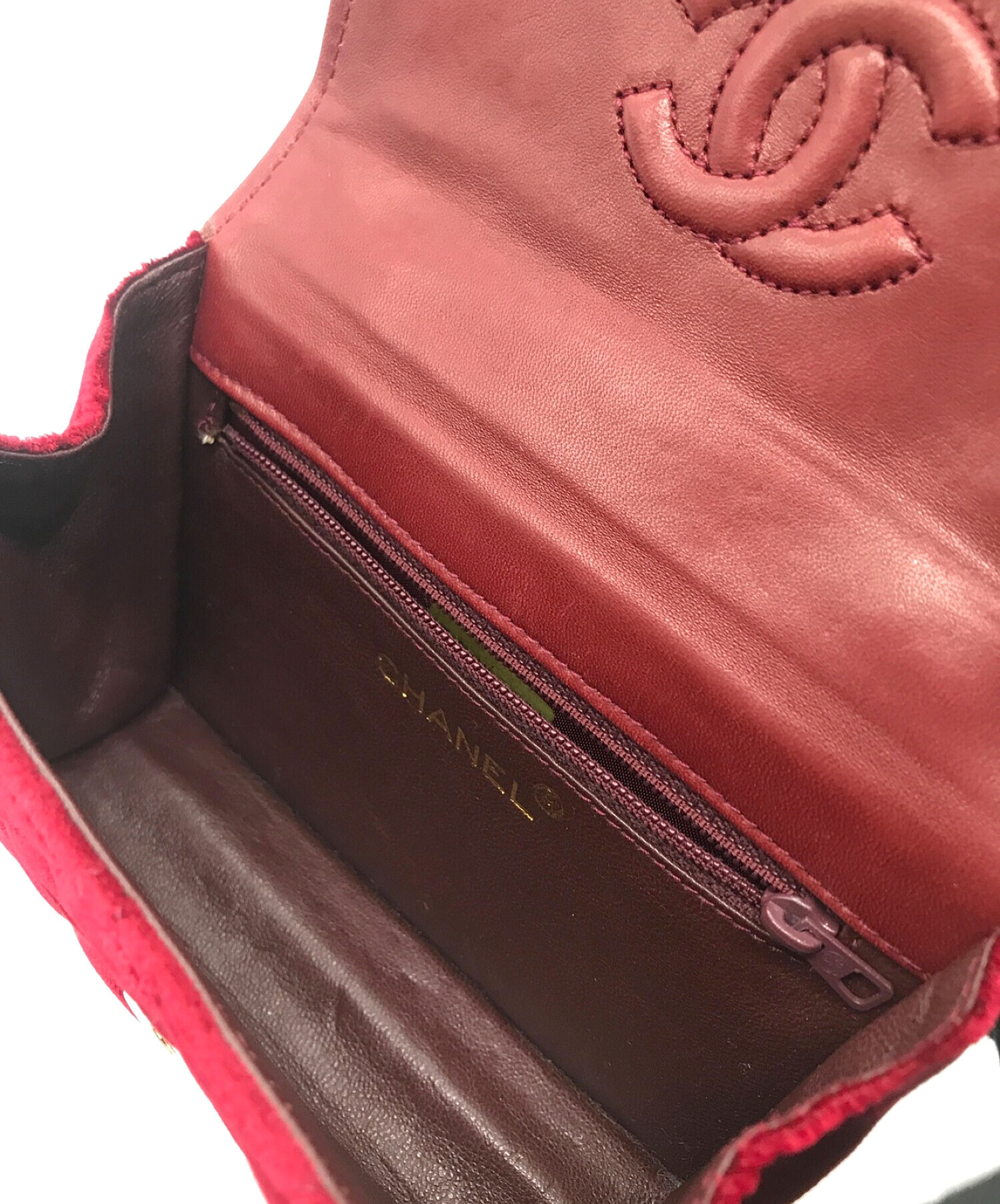 中古・古着通販】CHANEL (シャネル) ベロアチェーンショルダーバッグ