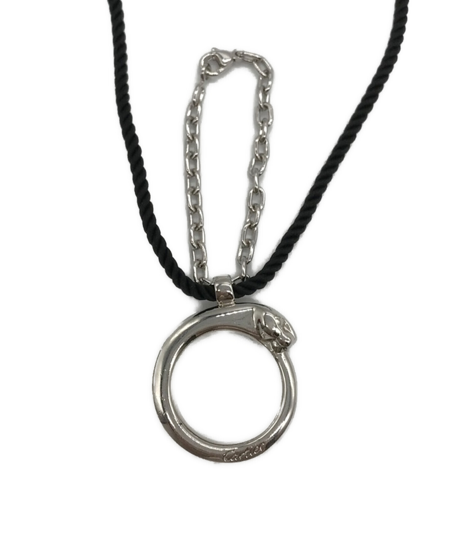 Cartier刻印 パンテールモチーフ ネックレストップ メタル素材 革紐付き 中古・古着通販】Cartier (カルティエ) 2WAYパンテールパンサーリング