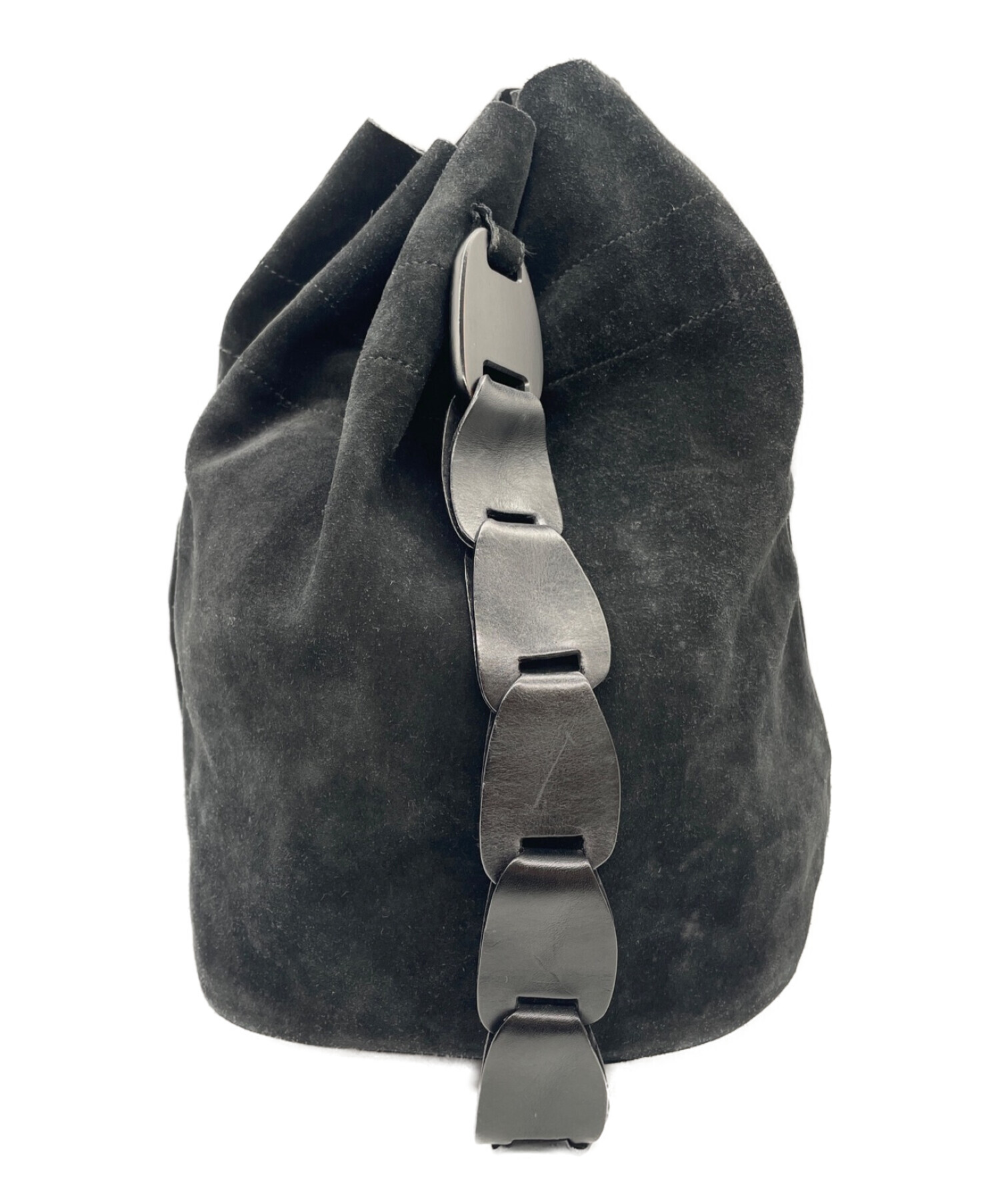 中古・古着通販】GUCCI (グッチ) スエードショルダーバッグ ブラック 