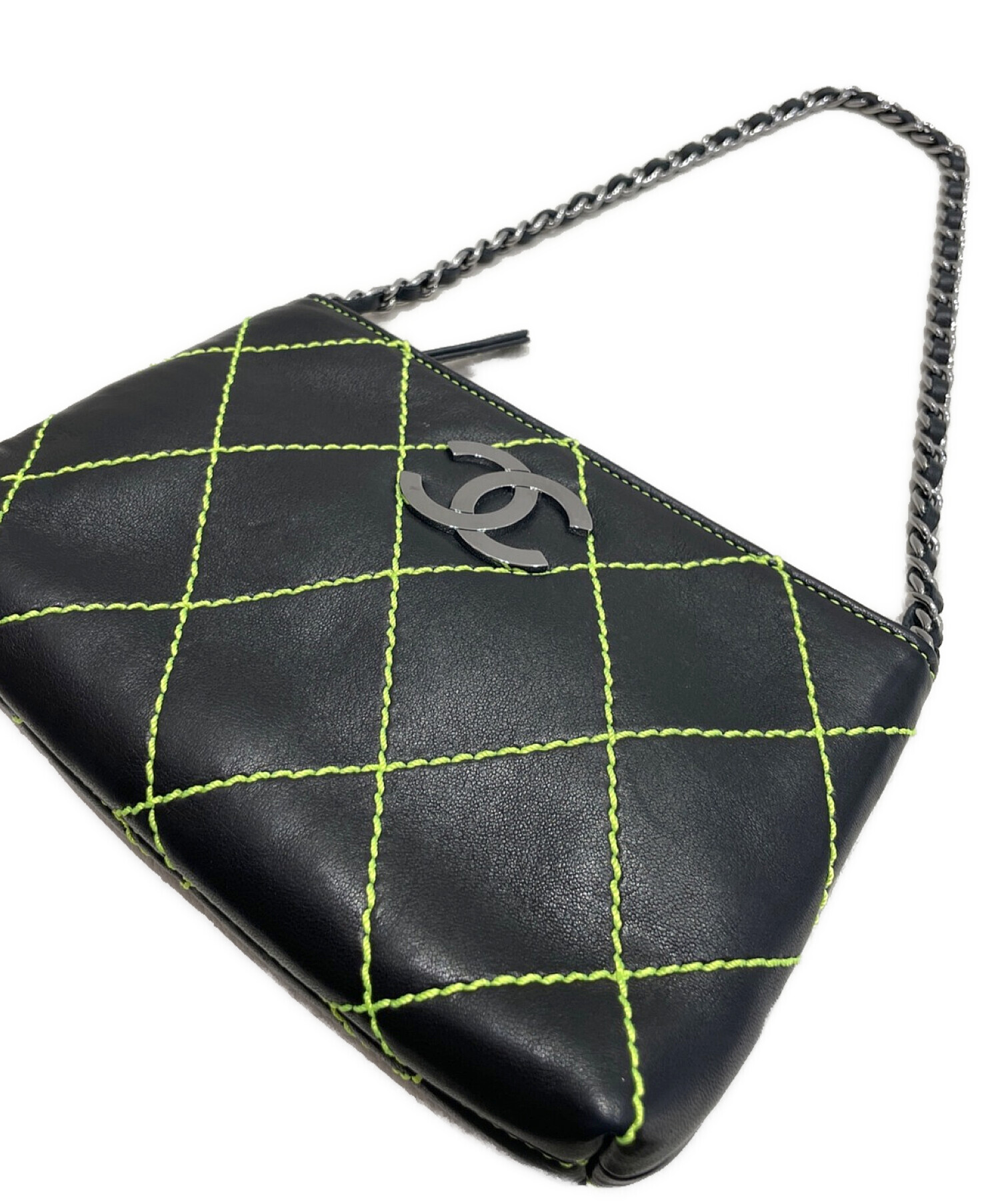中古・古着通販】CHANEL (シャネル) ワイルドステッチチェーンポーチ