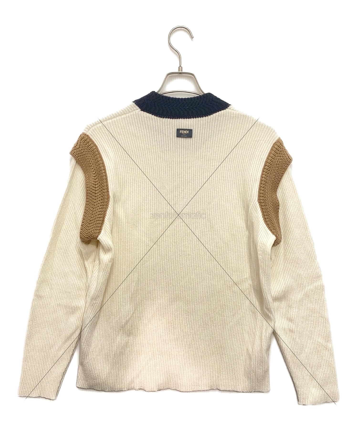 中古・古着通販】FENDI (フェンディ) 切替ニット ホワイト