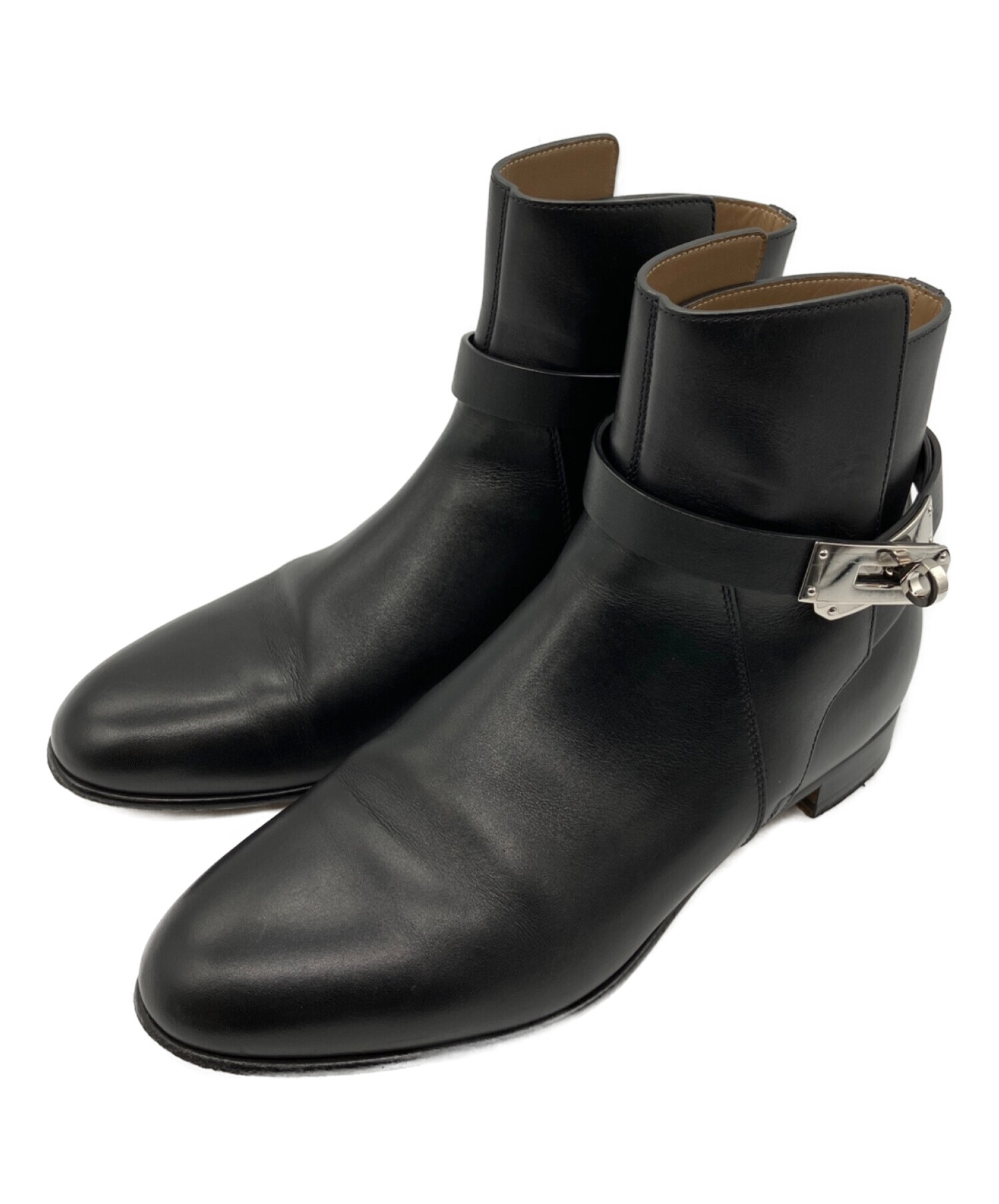 エルメス　サンジェルマン　37 ブラック エルメス サンジェルマン レザー ブーツ 37 レディース ブラック