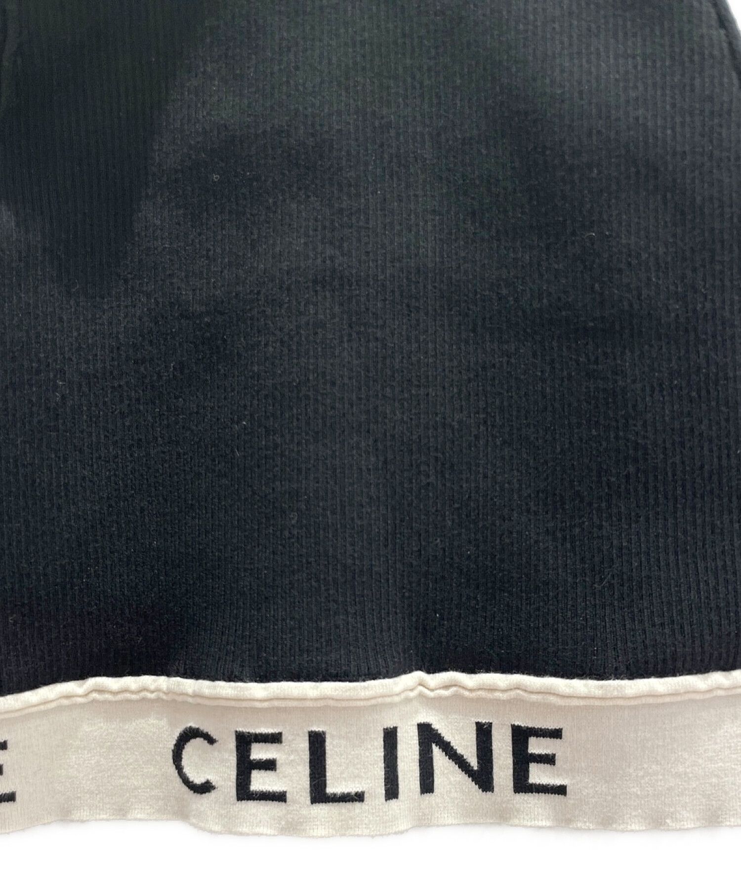 中古・古着通販】CELINE (セリーヌ) リブロゴベアトップ ブラック