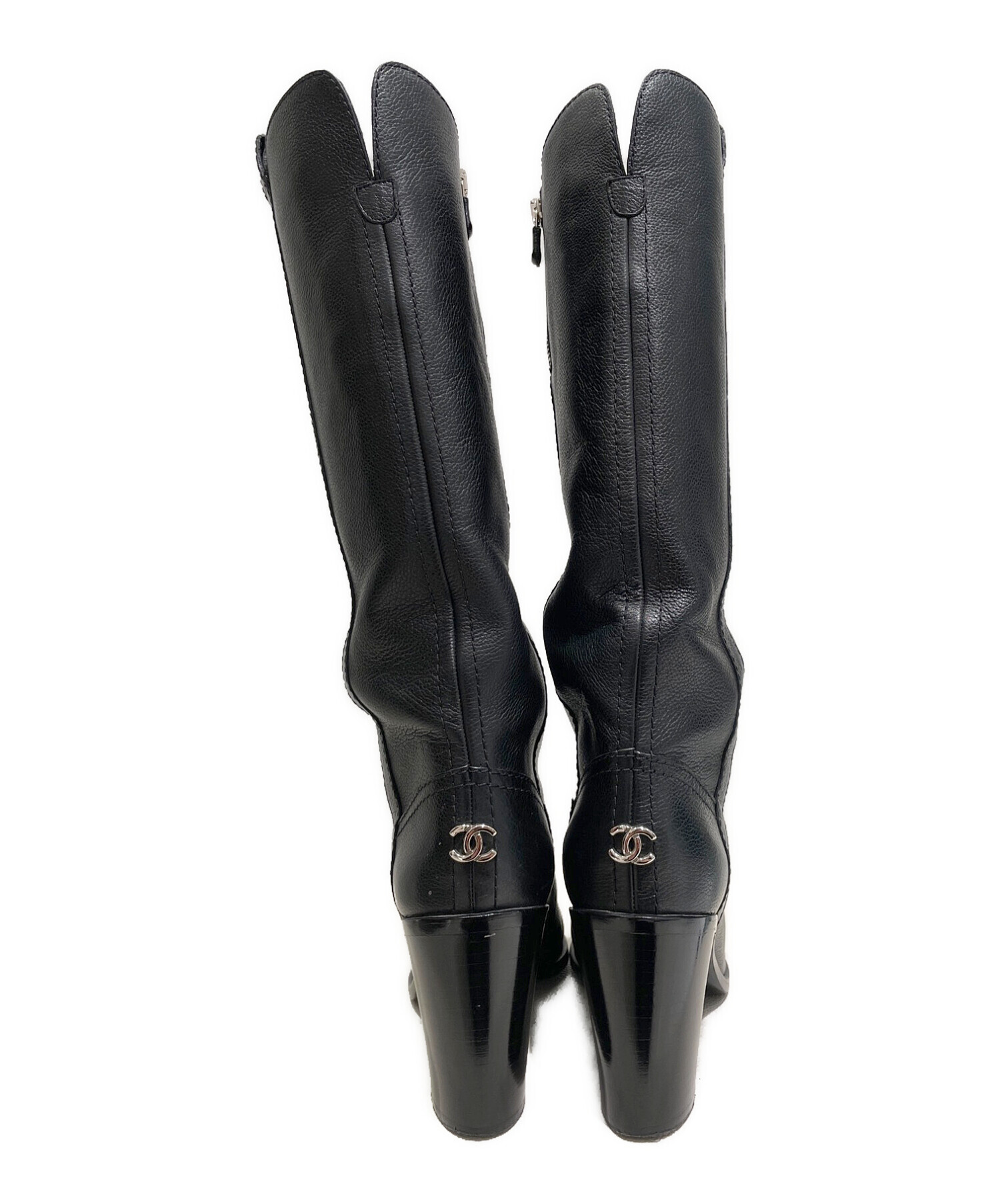 中古・古着通販】CHANEL (シャネル) バッグロゴレザーロングブーツ