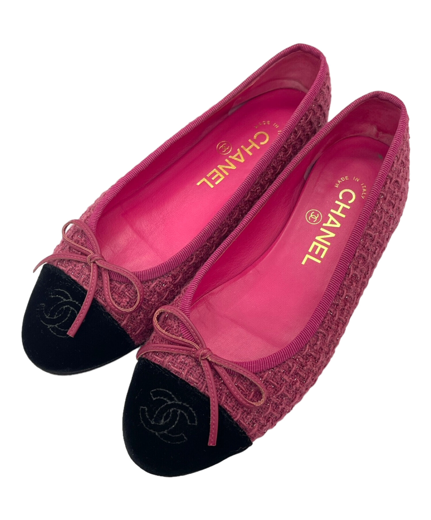 中古・古着通販】CHANEL (シャネル) ツイードパンプス G02819 ピンク