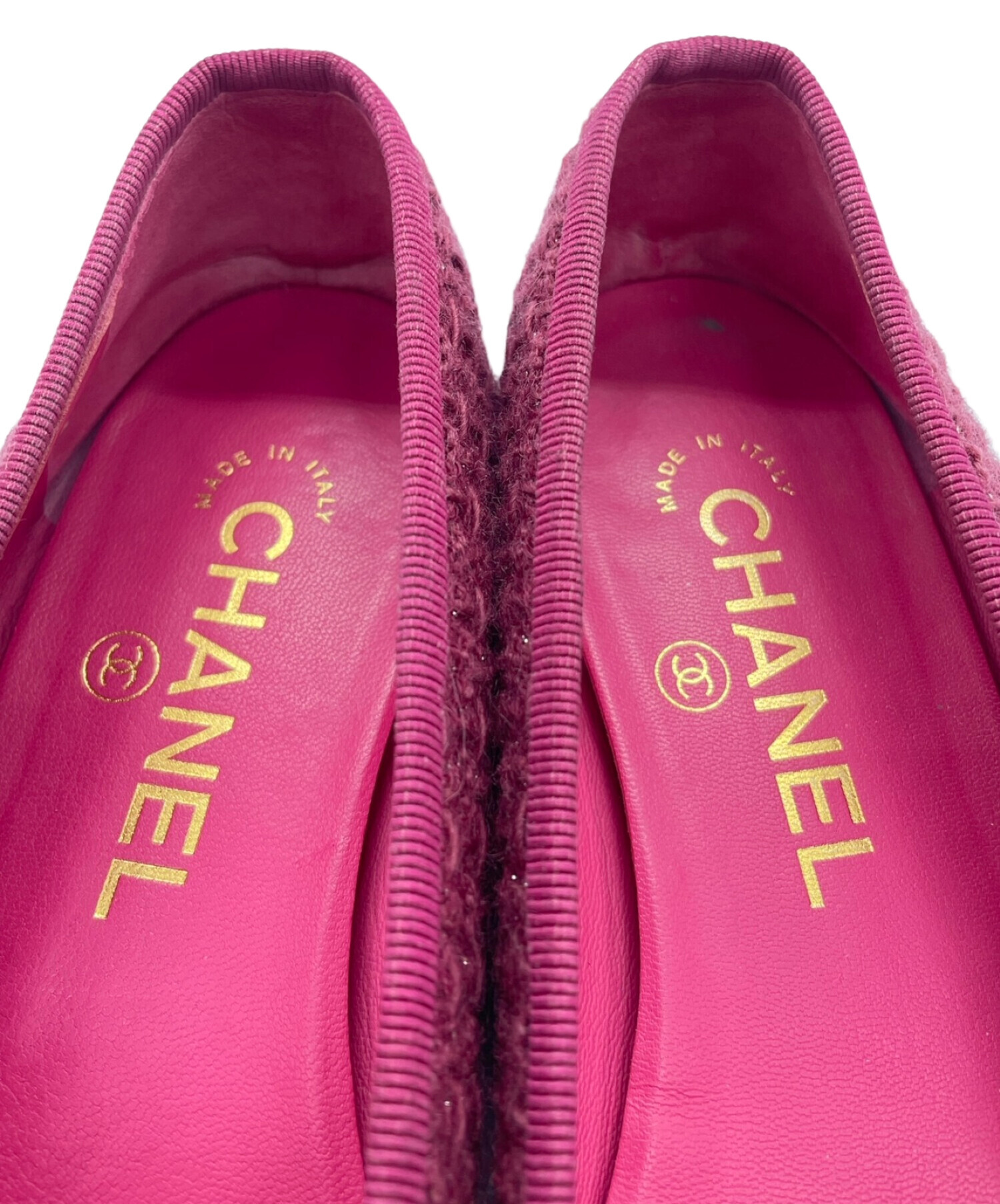 中古・古着通販】CHANEL (シャネル) ツイードパンプス G02819 ピンク
