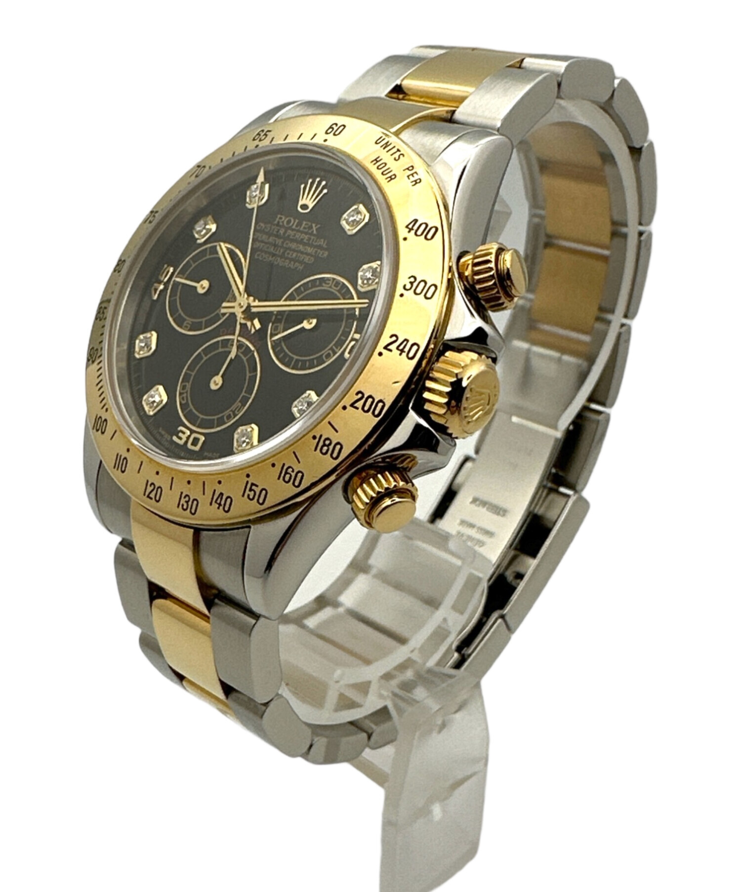 海外販促品 ROLEX コスモグラフ　デイトナ　大型掛け時計　ゴールド/ブラック 中古・古着通販】ROLEX (ロレックス) コスモグラフ デイトナ 8Pダイヤ