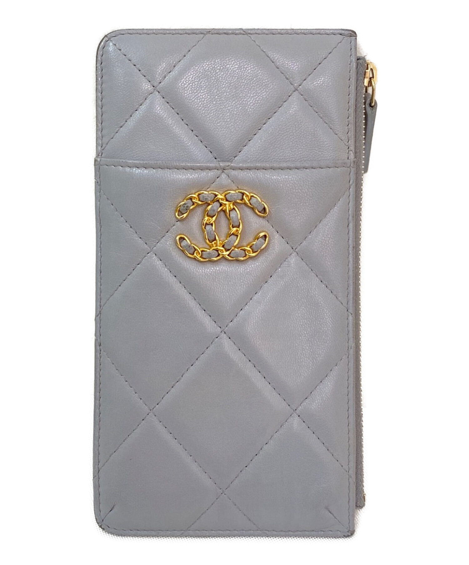 CHANEL シャネル 財布・ケース  グレー 【古着】【中古】【送料無料】 中古・古着通販】CHANEL (シャネル) フラグメントケース ライトグレー