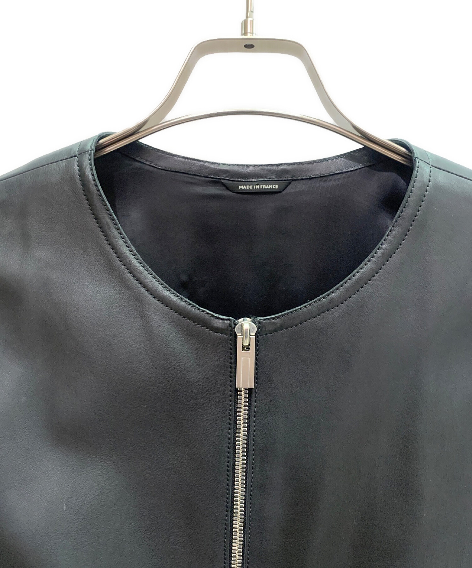 中古・古着通販】HERMES (エルメス) ジップアップレザーブルゾン