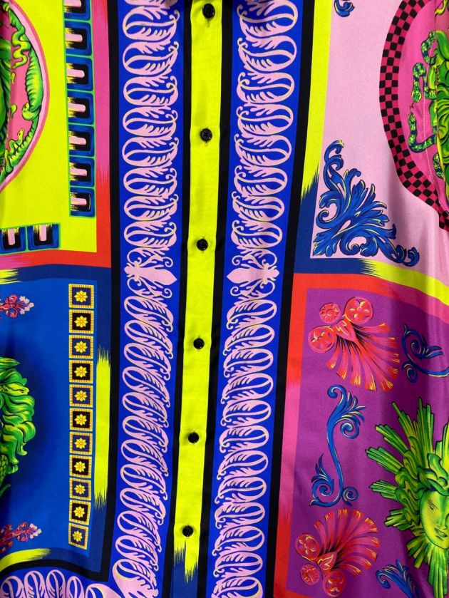 中古・古着通販】VERSACE (ヴェルサーチ) シルクシャツ マルチカラー