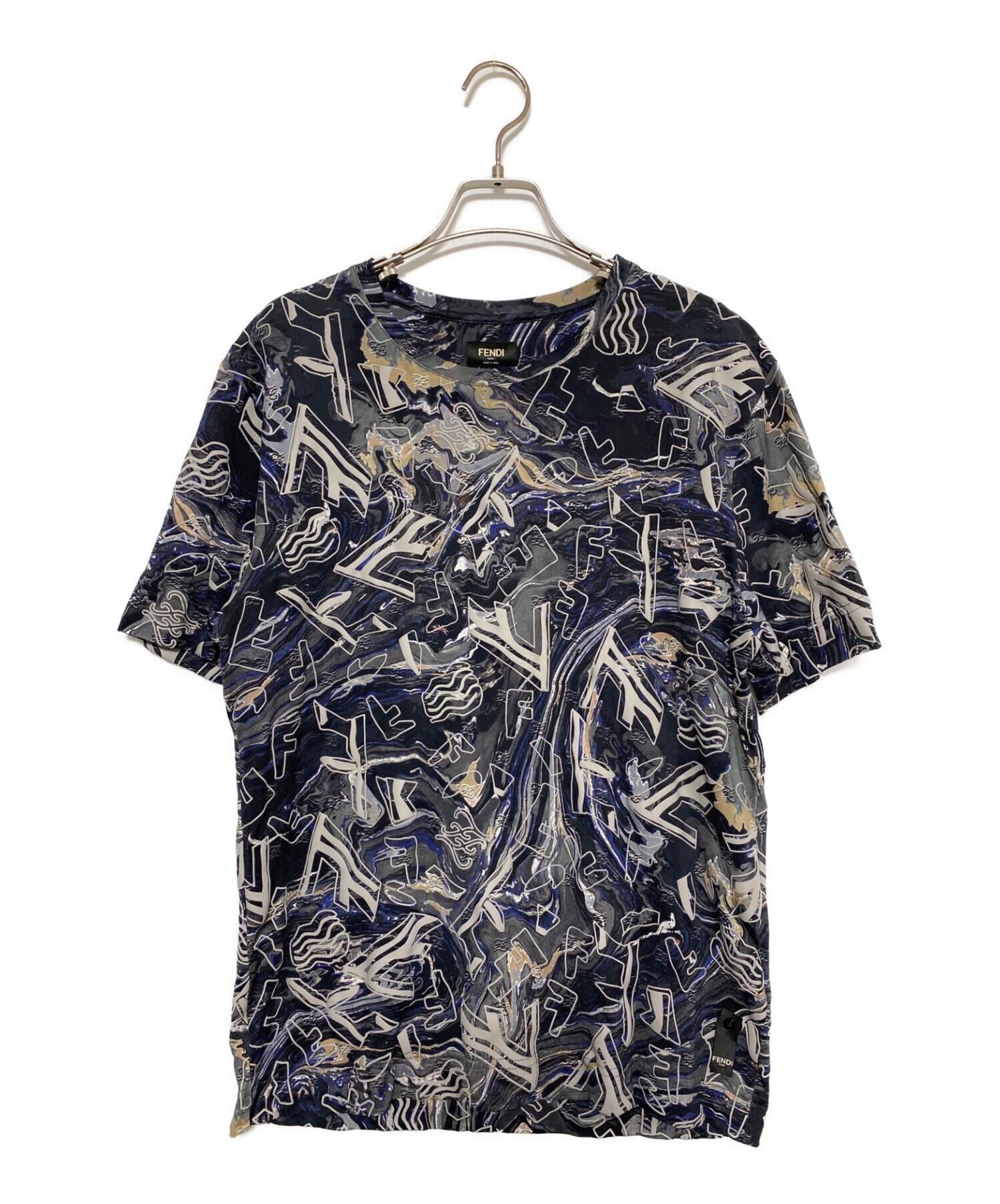 中古・古着通販】FENDI (フェンディ) 半袖総柄Tシャツ グレー サイズ:S 