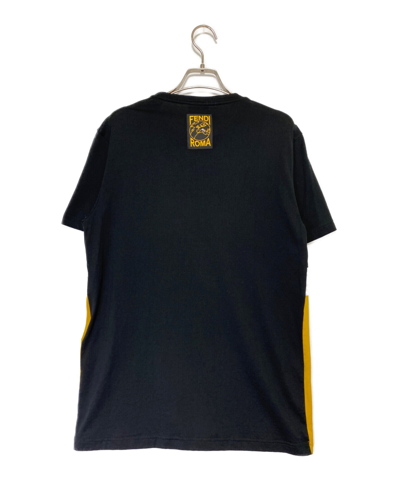 未使用　フェンディ　半袖　カットソー　ブラック　サイズフリー 中古・古着通販】FENDI (フェンディ) ロゴメッシュ半袖Tシャツ