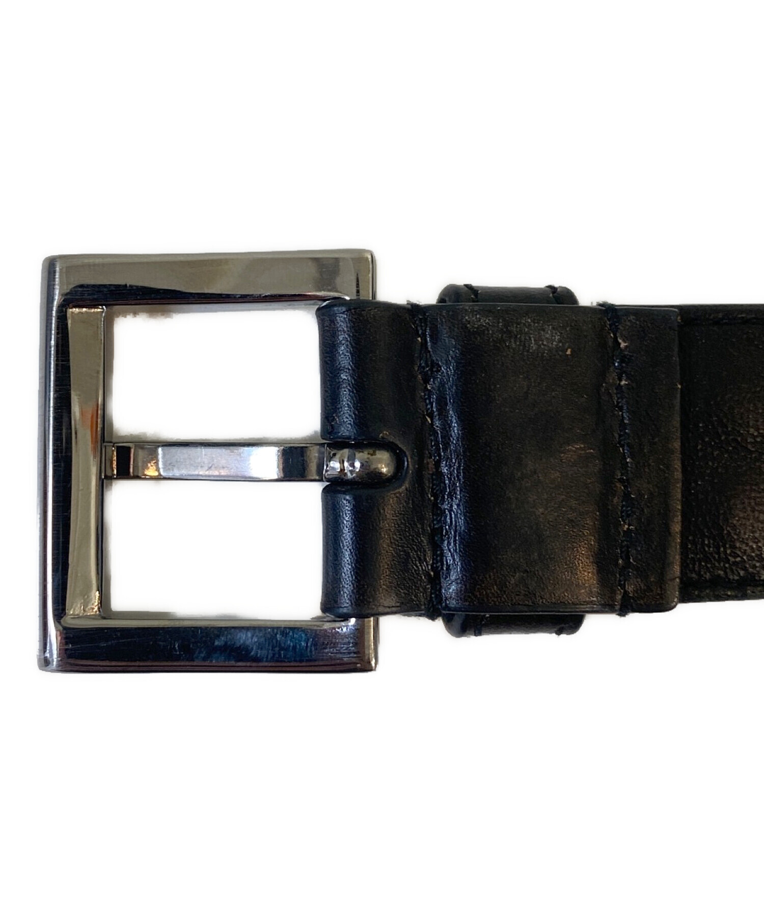 中古・古着通販】PRADA (プラダ) スタッズレザーベルト ブラック