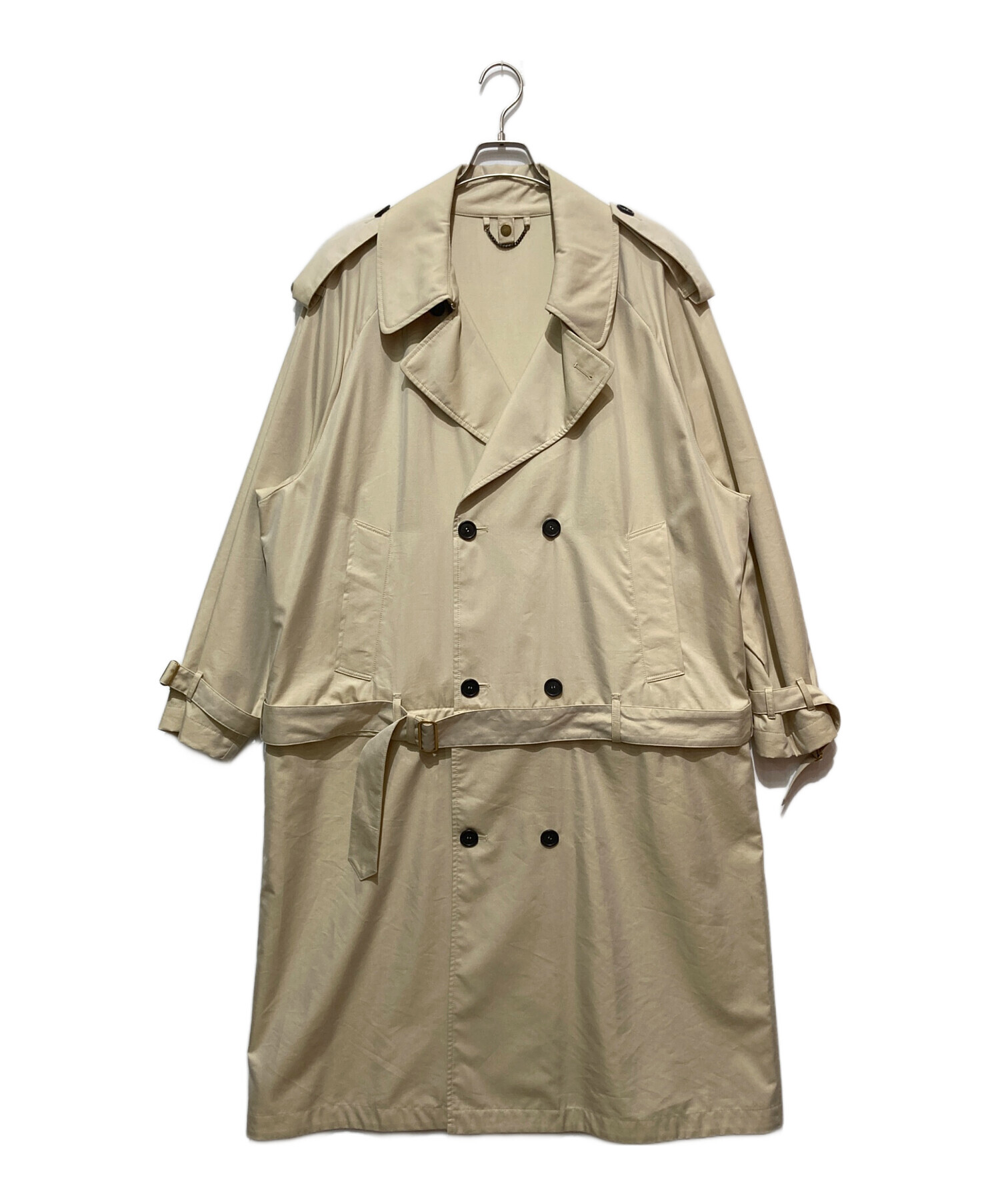 【英国製】dunhill ダンヒル トレンチコート マキシ丈 ベージュ メンズ 中古・古着通販】dunhill (ダンヒル) コットンシルクトレンチ