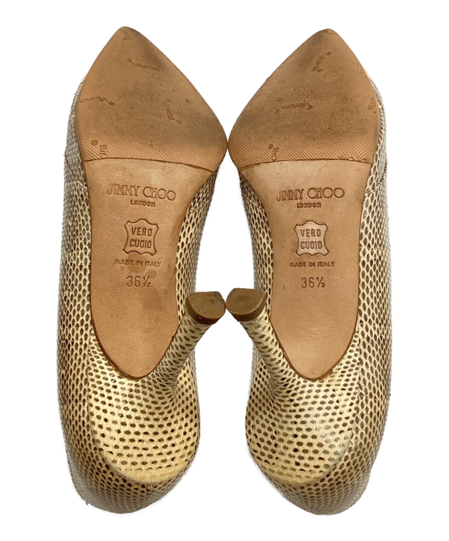 中古・古着通販】JIMMY CHOO (ジミーチュウ) パイソンハイヒール 