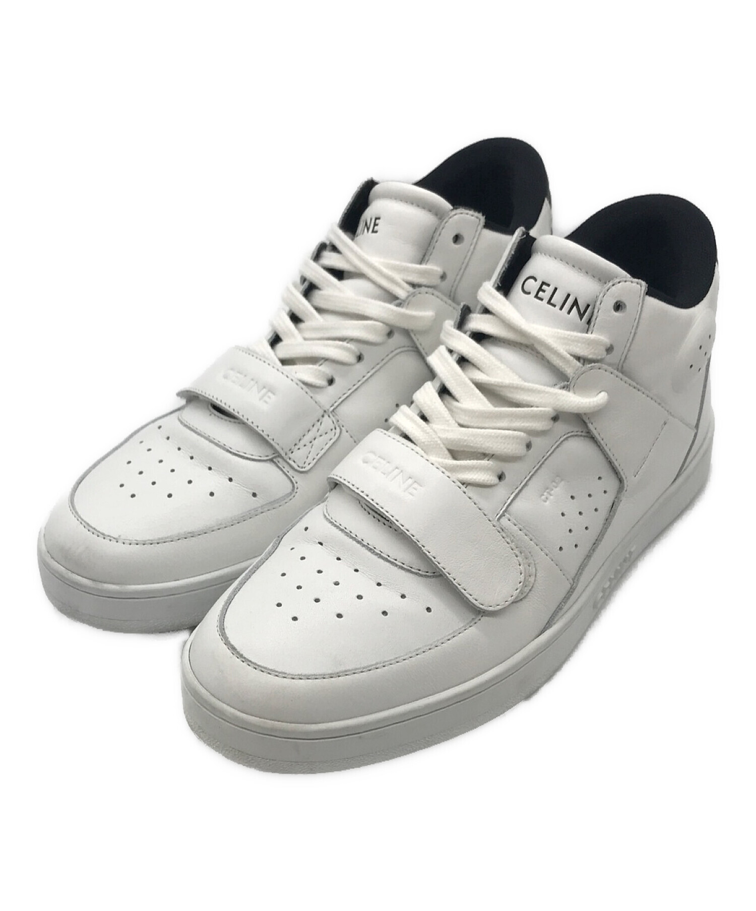 CELINE ホワイトレザー スニーカー 中古・古着通販】CELINE CELINE ホワイトレザー スニーカー 中古・古着通販】CELINE