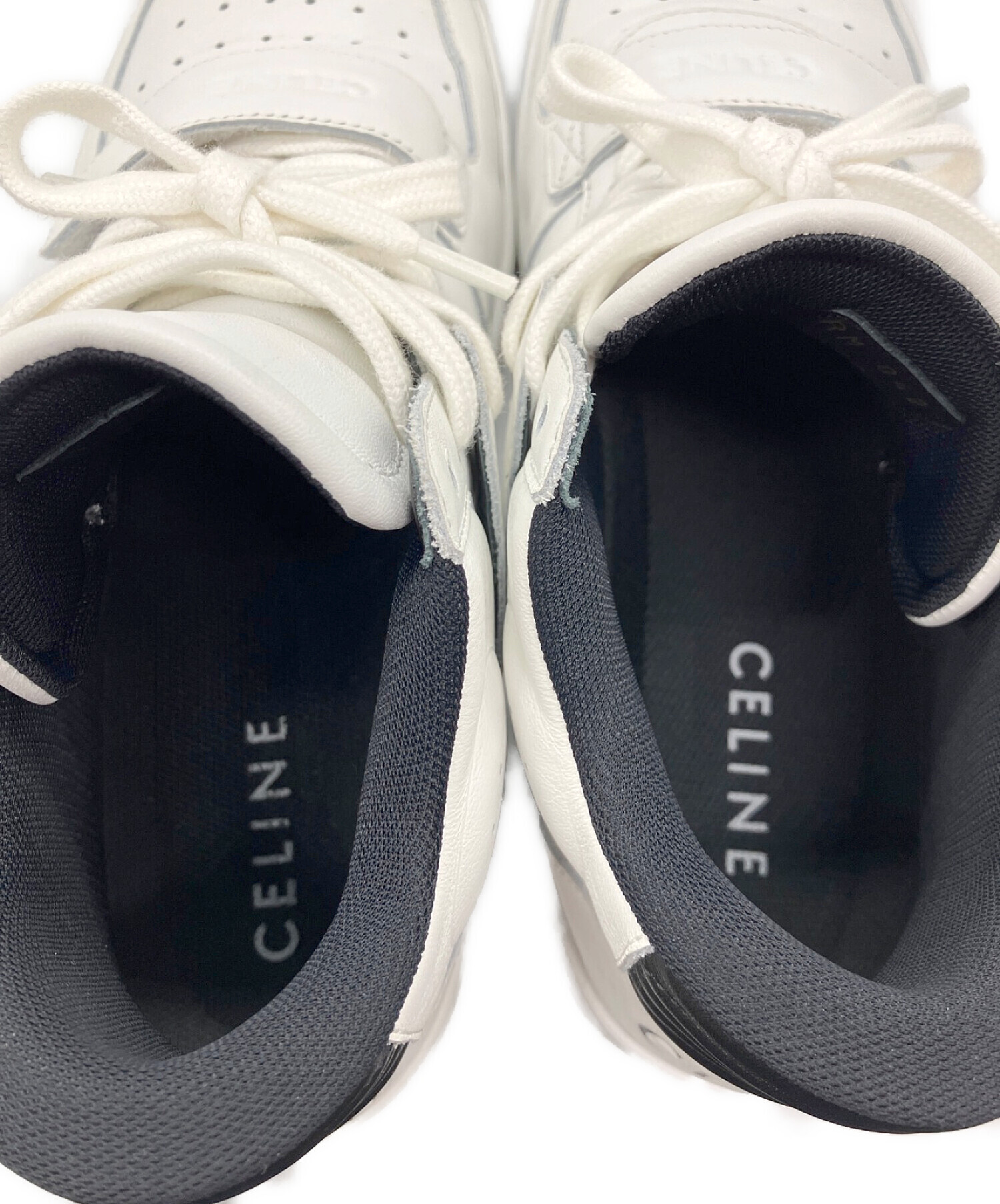 中古・古着通販】CELINE (セリーヌ) レザーミッドカットスニーカー 