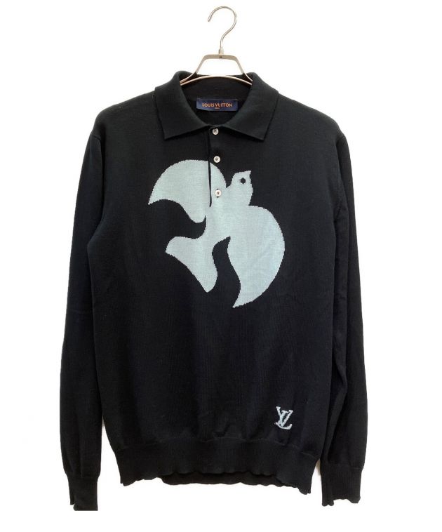 本物 ルックブック掲載 ルイヴィトン LVストーン ボーダー ニット ポロシャツ MUHET（ミュエータ）の「メッシュストライプポロニット（ポロシャツ