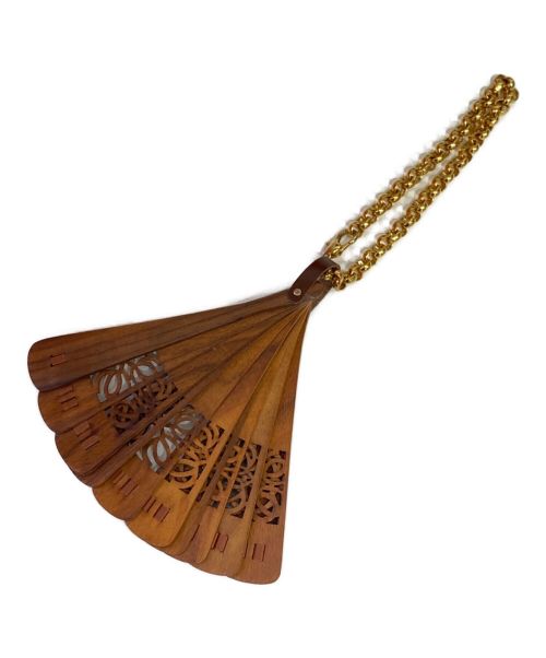 中古・古着通販】LOEWE (ロエベ) ウッド扇子バッグチャーム ブラウン