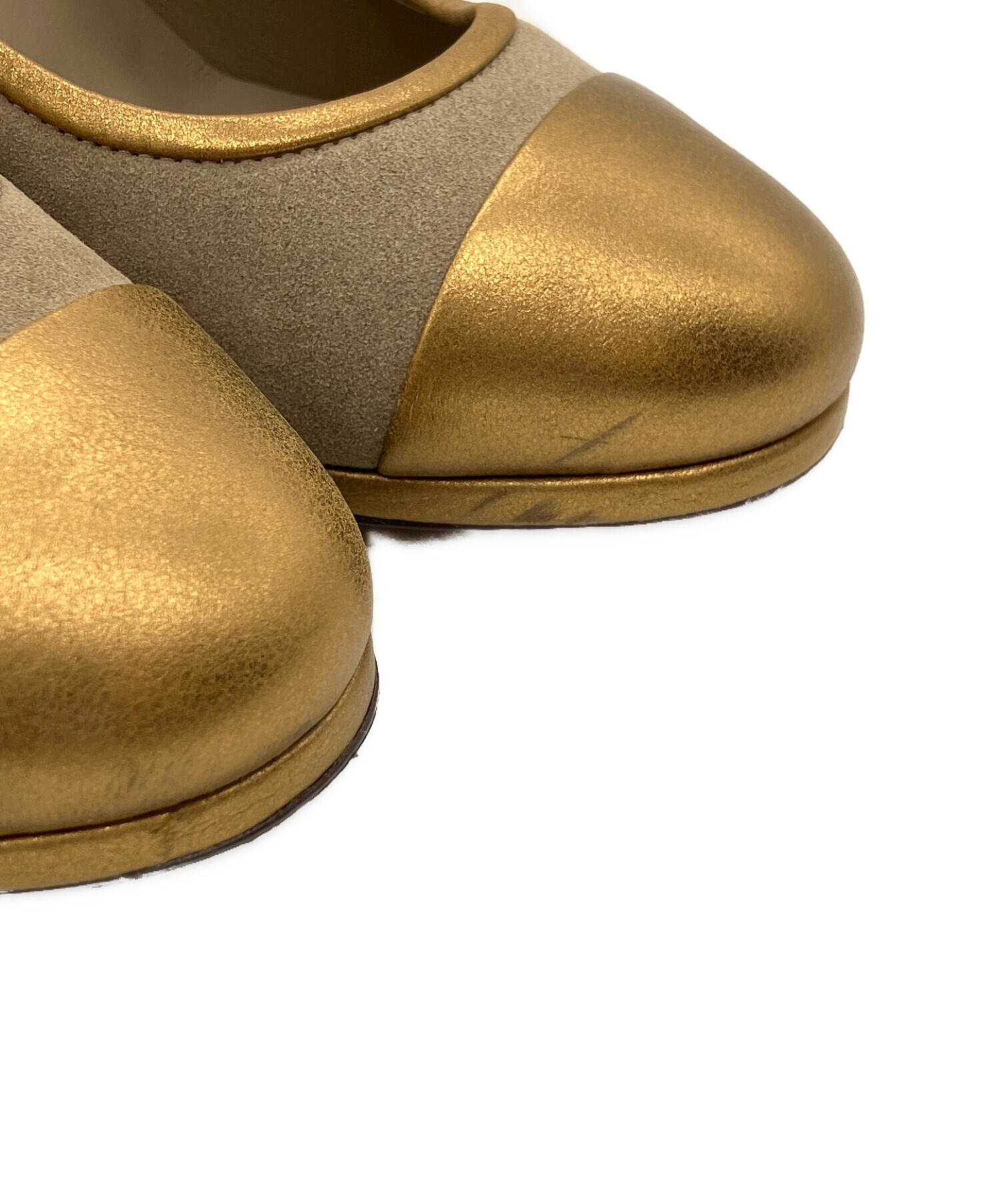 CHANEL シャネル☆ベージュスエードパンプス22.5㎝☆ショッパー付 中古・古着通販】CHANEL (シャネル) スウェードパンプス ベージュ