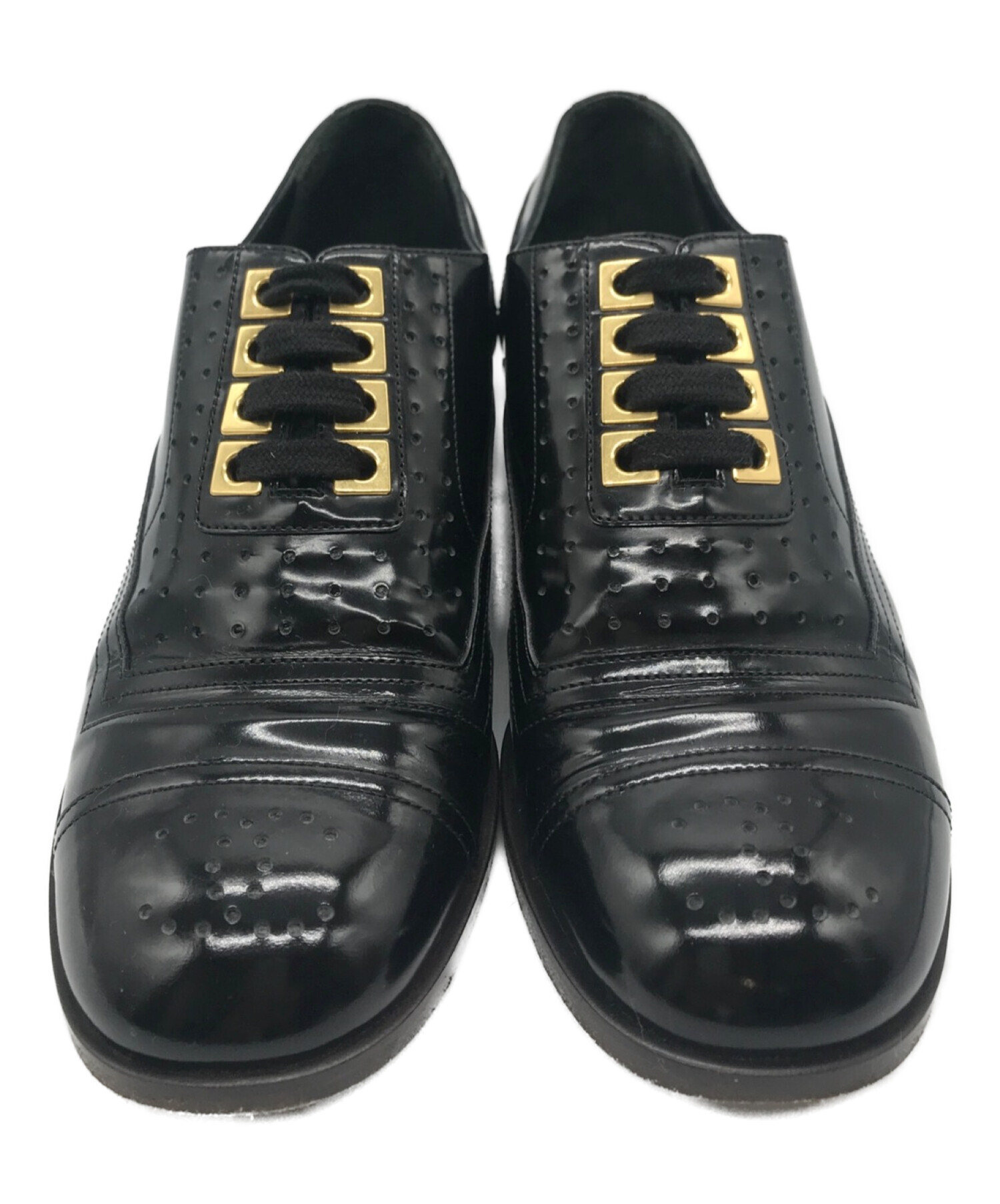 中古・古着通販】CHANEL (シャネル) レザーシューズ ブラック サイズ 