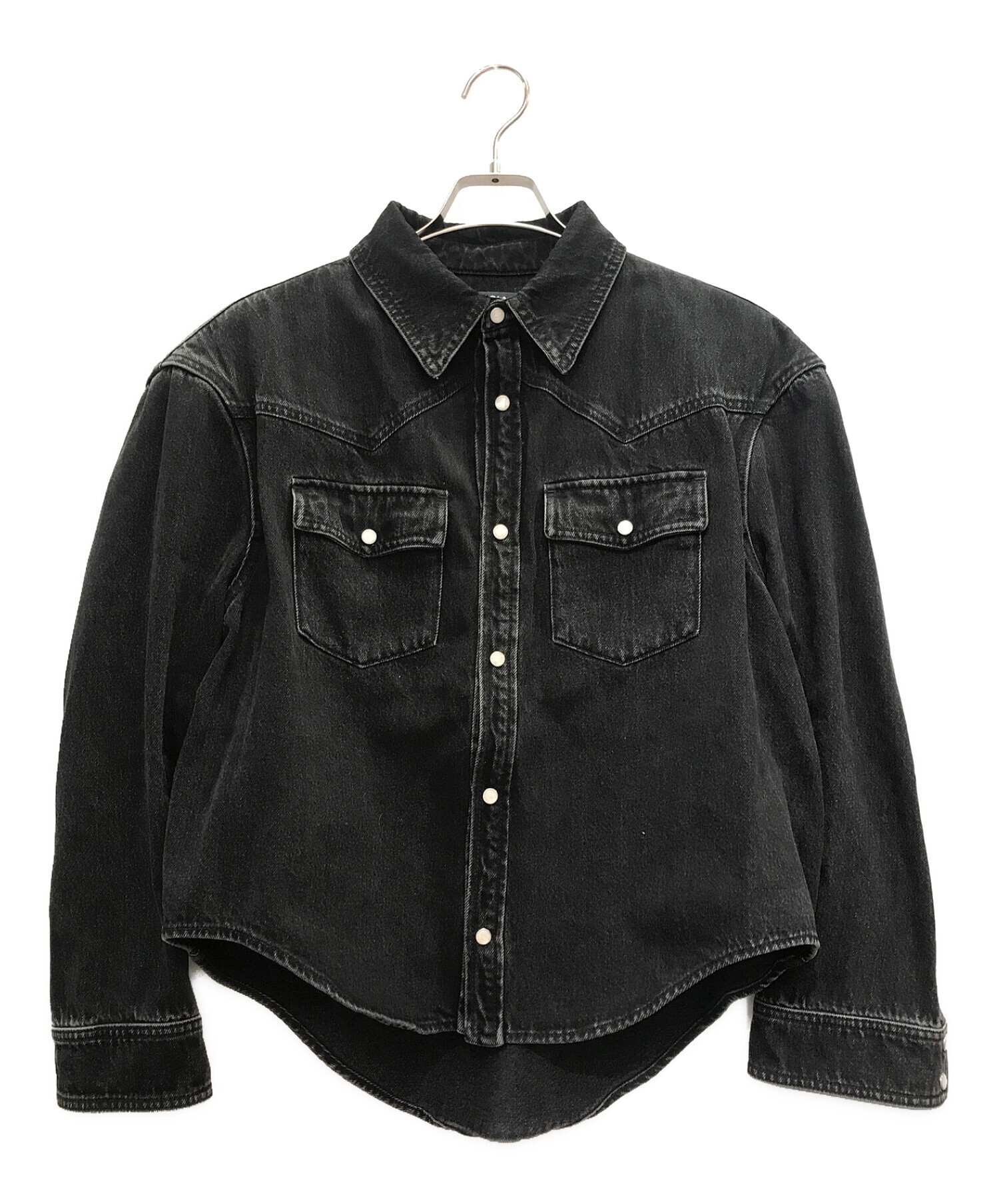 BALENCIAGA　バレンシアガ　デニム　ブラック　シャツ　ジャケット　S 中古・古着通販】BALENCIAGA (バレンシアガ) ショート丈デニムシャツ