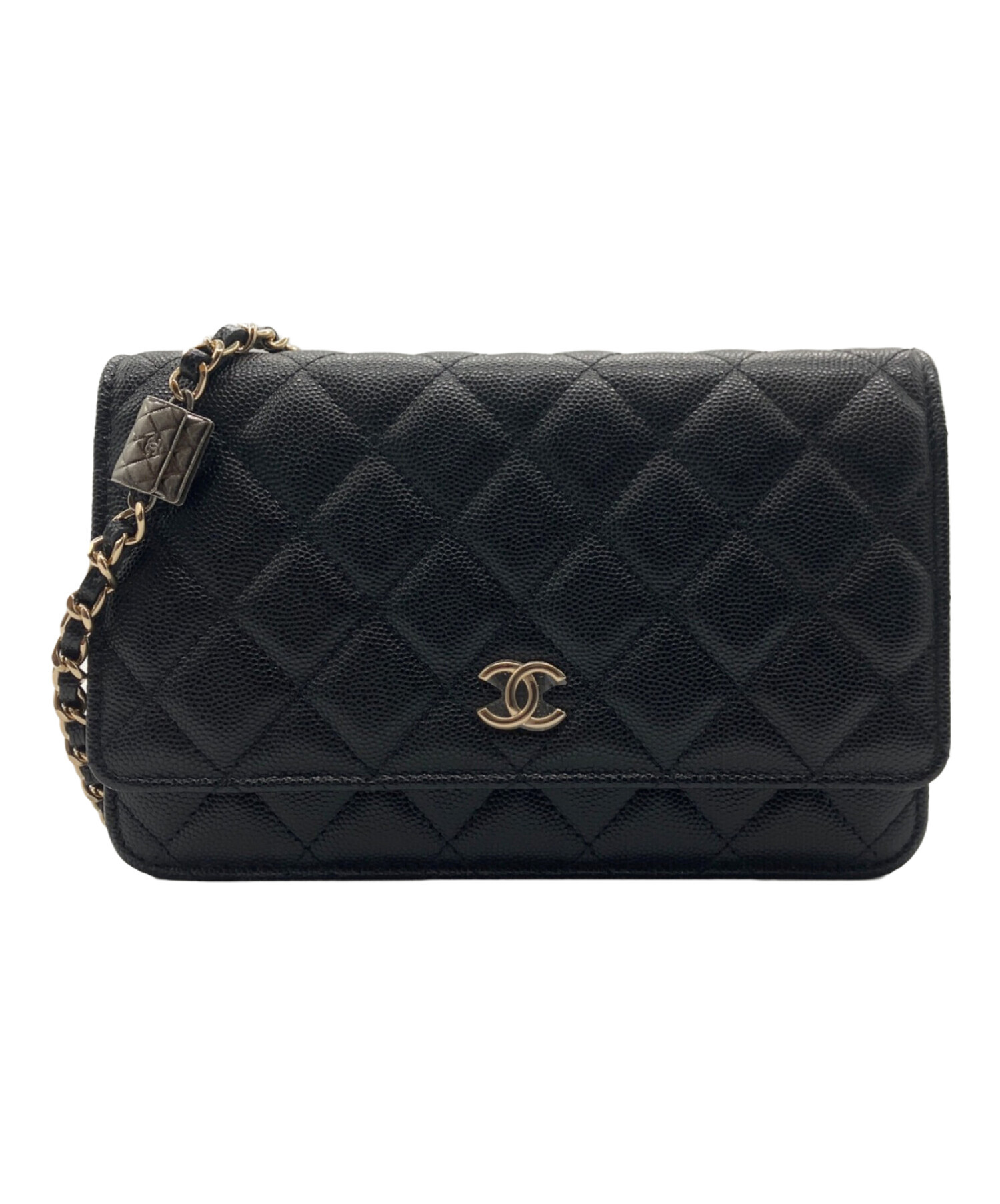 中古・古着通販】CHANEL (シャネル) キャビアスキン ショルダーバッグ 