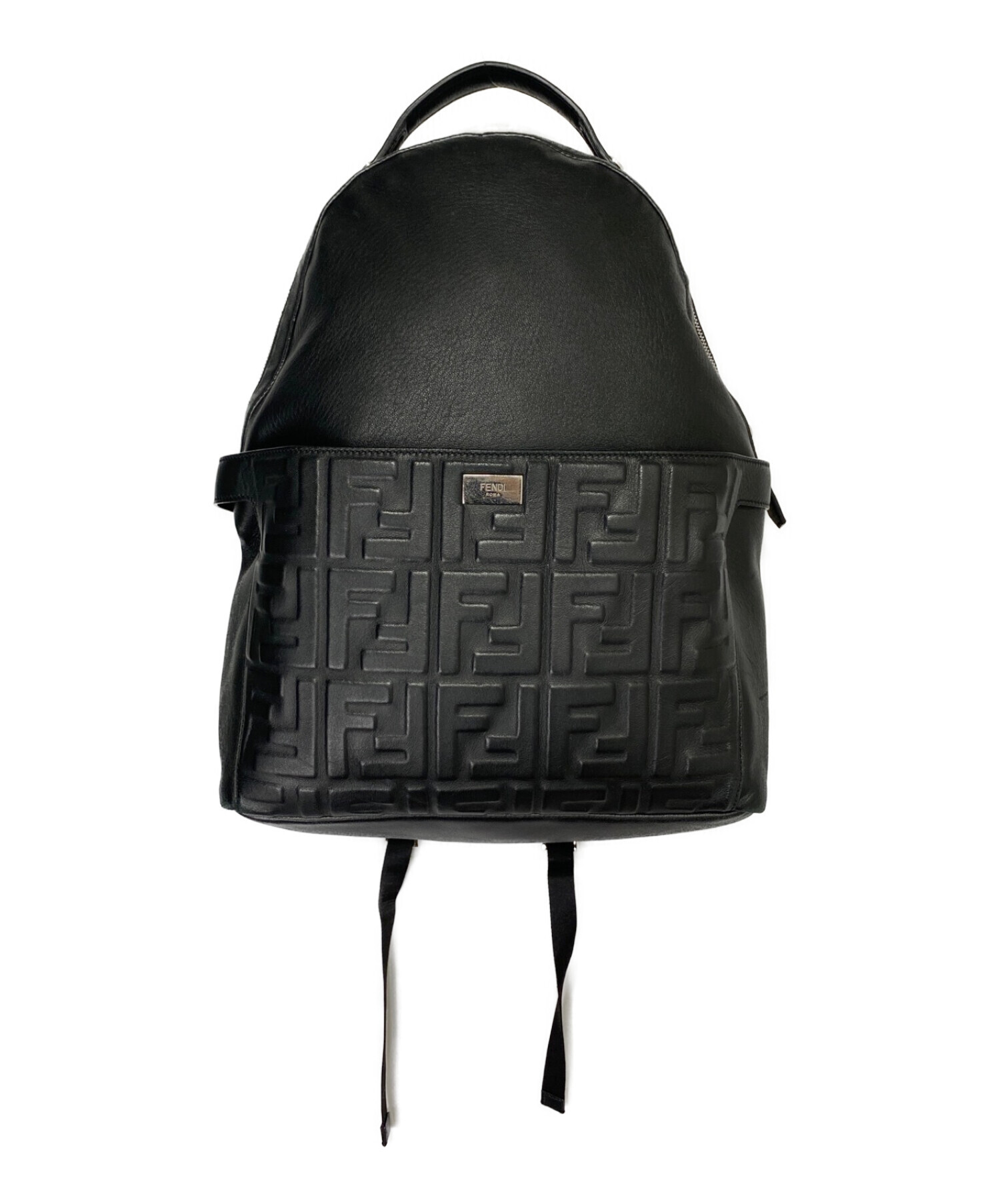 中古・古着通販】FENDI (フェンディ) レザーバックパック ブラック 