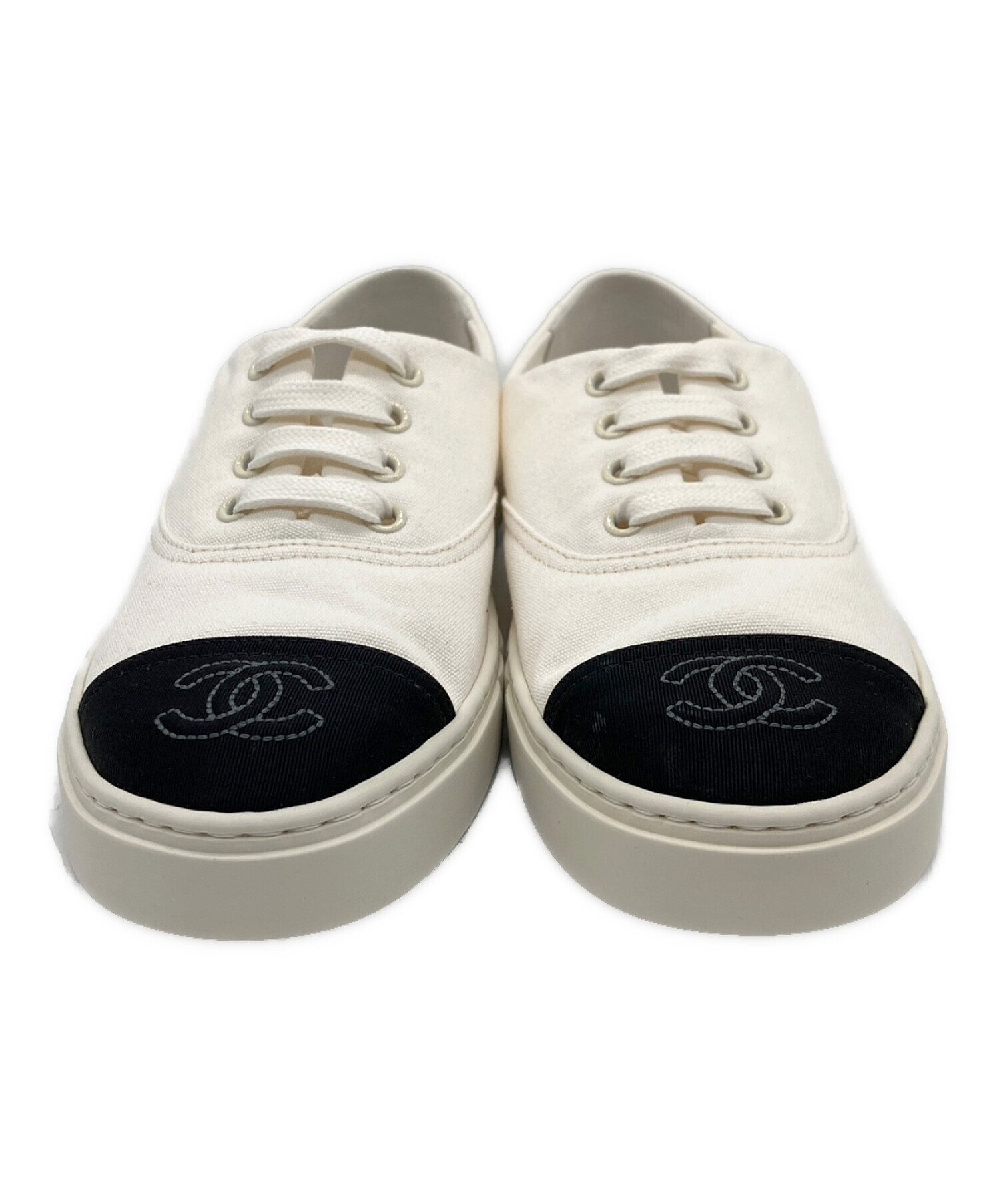 未使用品　CHANEL ロゴ スニーカー 36 中古・古着通販】CHANEL (シャネル) ロゴキャンバススニーカー