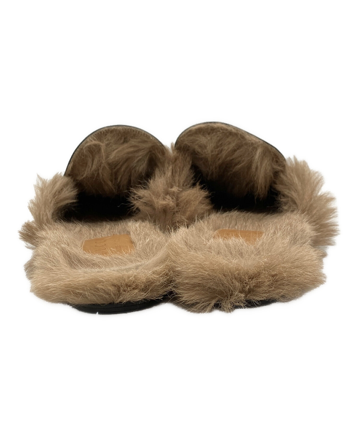 GUCCI グッチ プリンスタウン　37 エンブロイダリー　　ファー　ミュール 中古・古着通販】GUCCI (グッチ) プリンスタウン ブラック サイズ:6