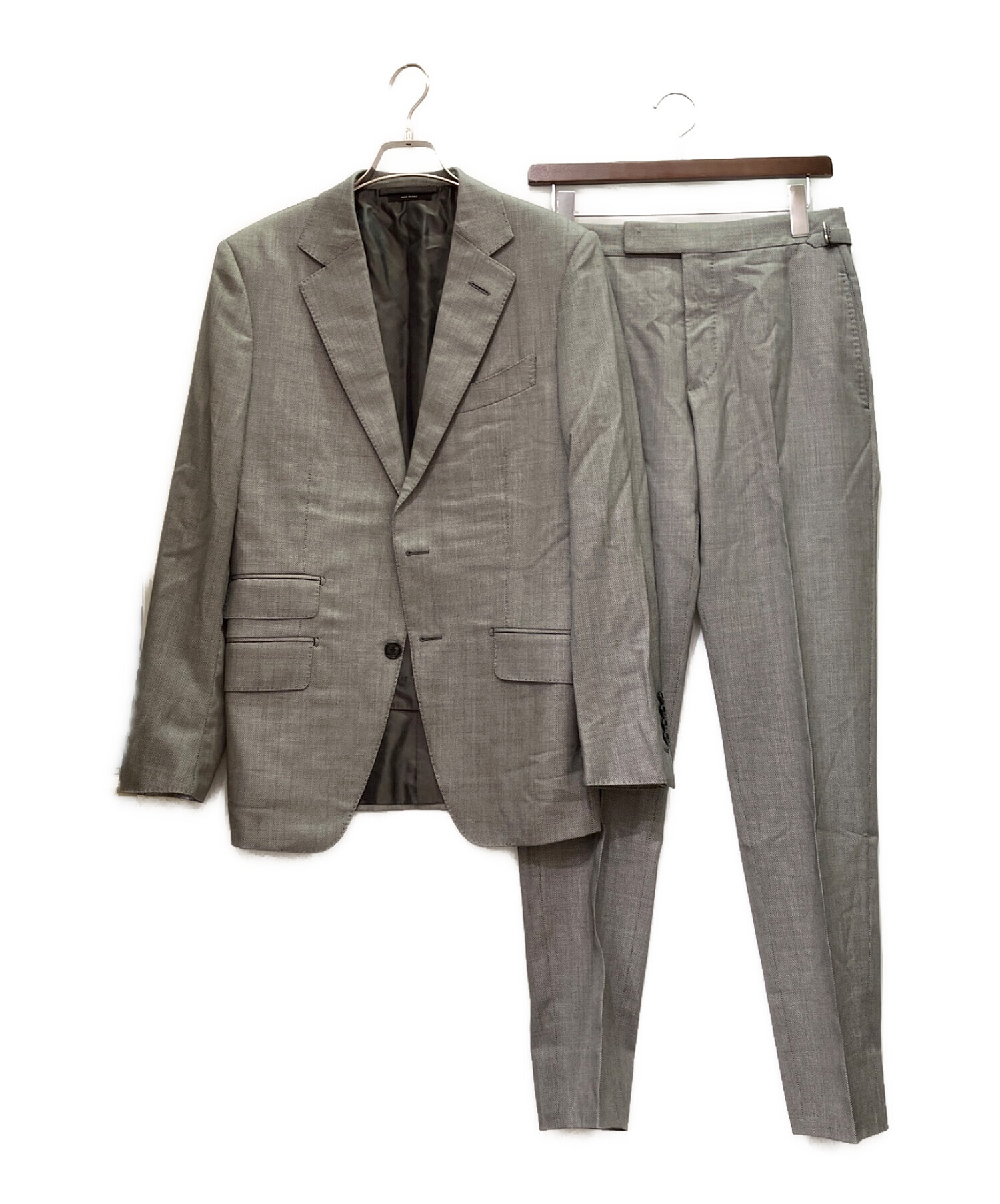 TOM FORD トムフォード セットアップ スーツ　グレー シャツ付き 中古・古着通販】TOM FORD (トムフォード) 2ピースセットアップ