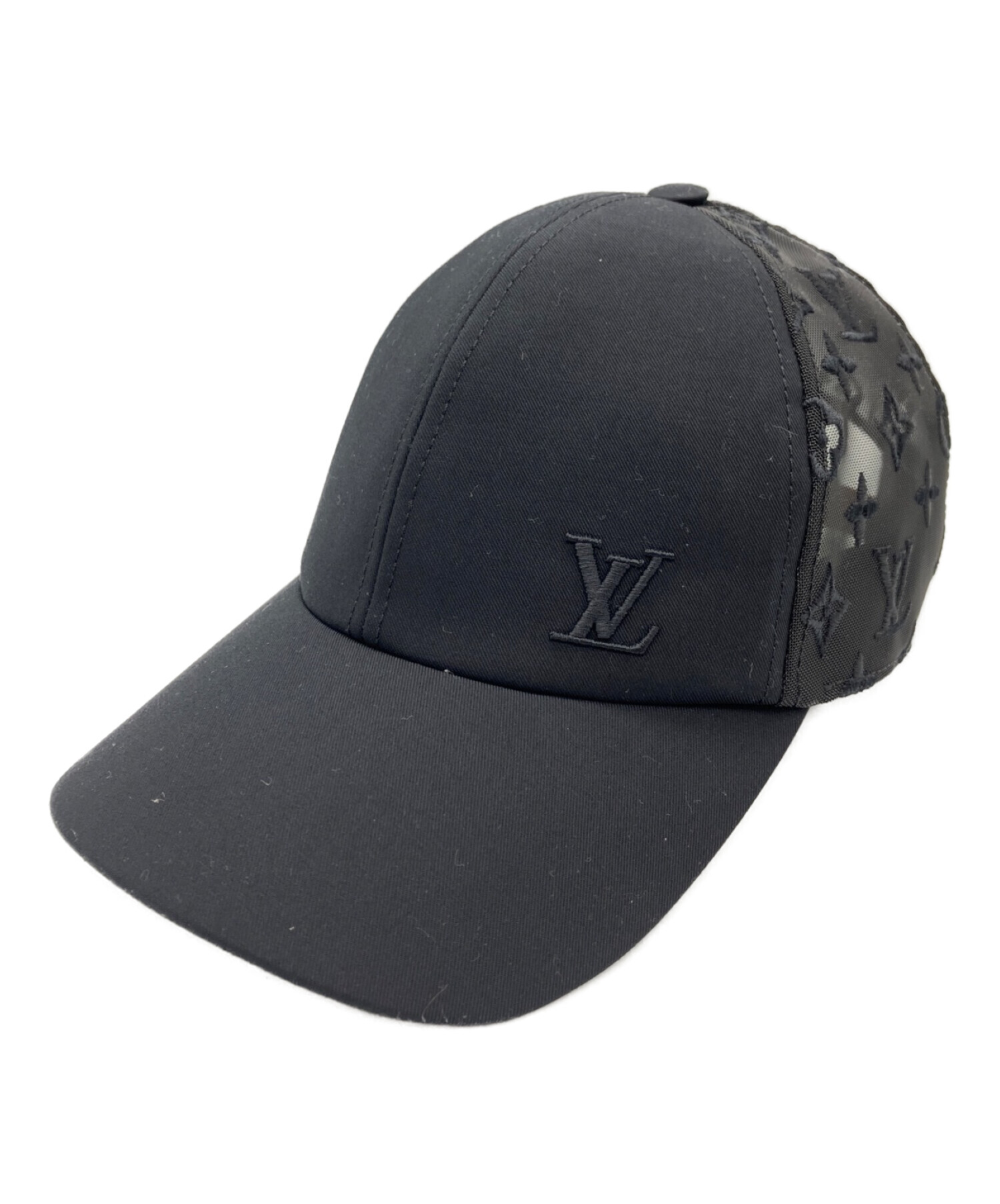Louis Vuitton ブラック ベースボールキャップ　美品 中古・古着通販】LOUIS VUITTON (ルイ ヴィトン) ベースボール