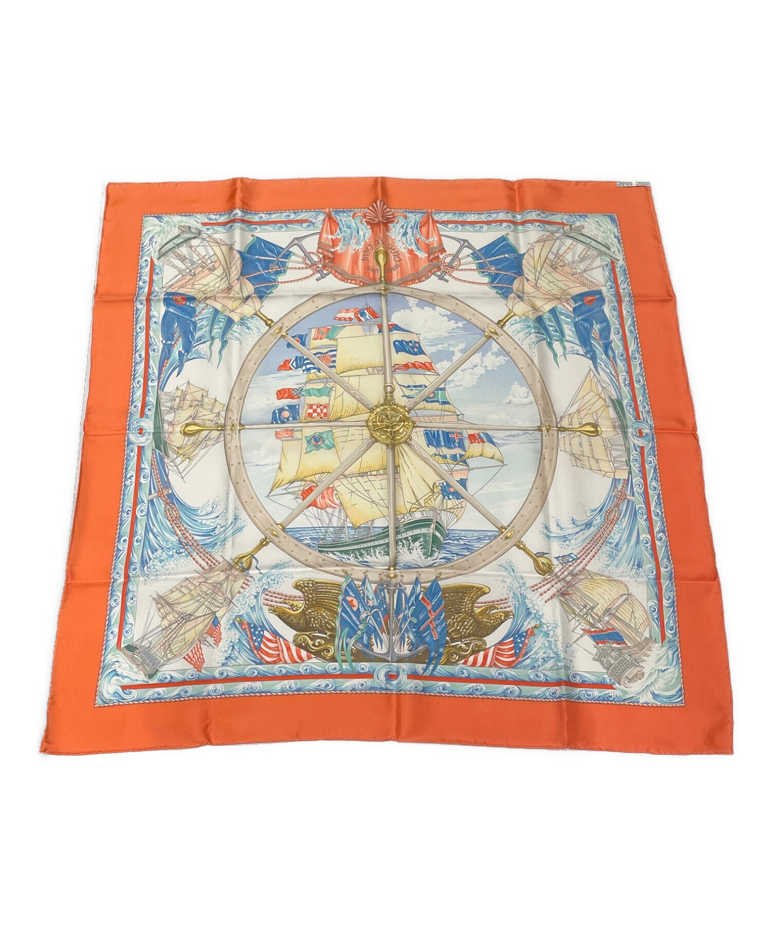 1円 エルメス HERMES カレ90 CARRE 風よ吹け 【vive le vent】スカーフ ライトブルー マルチカラー シルク 2082845 エルメス カレ90 Vive le ven 風よ吹け ベージュ マルチカラー シルク