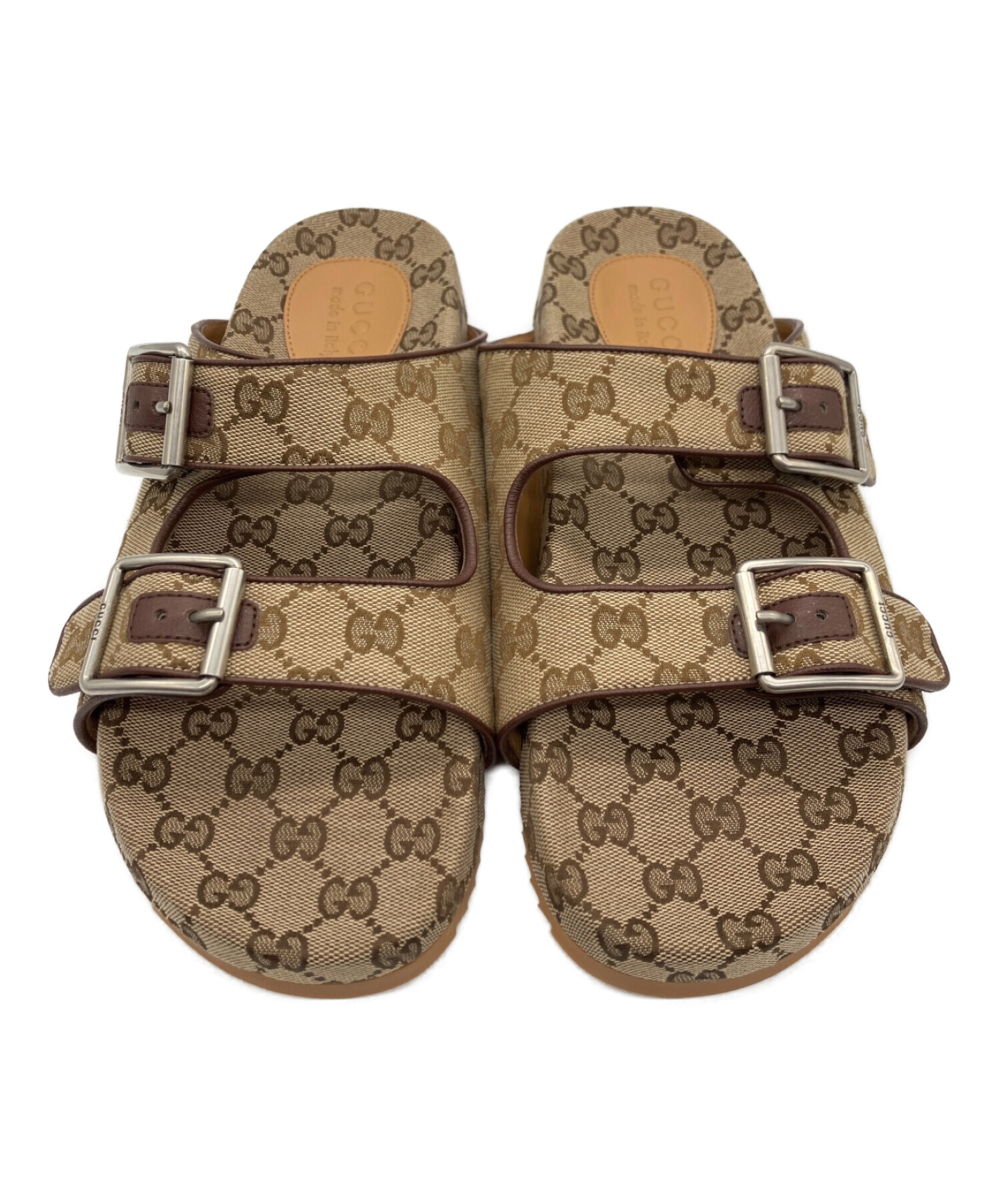 中古・古着通販】GUCCI (グッチ) GGスライドサンダル ベージュ サイズ 