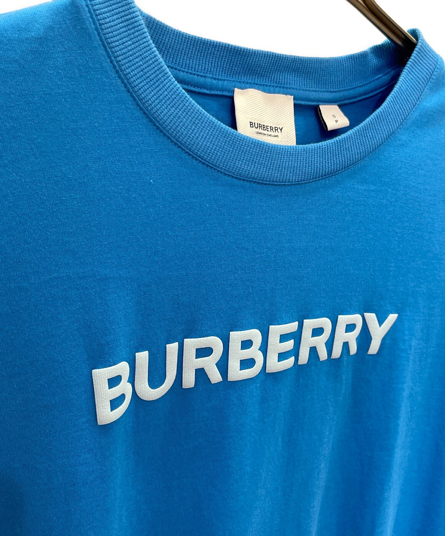 中古・古着通販】BURBERRY (バーバリー) ロゴ 半袖Tシャツ ブルー
