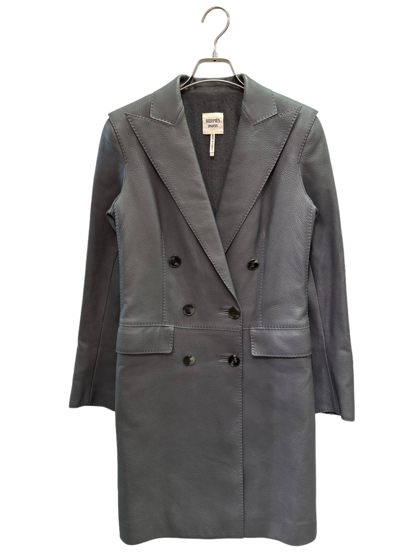 中古・古着通販】HERMES (エルメス) ダブルブレストレザーコート 