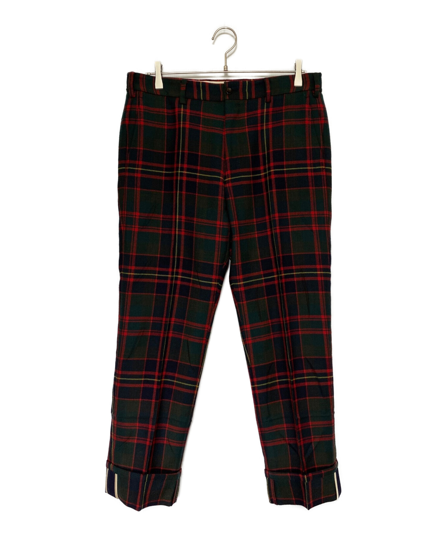 中古・古着通販】GUCCI (グッチ) チェックパンツ グリーン×レッド