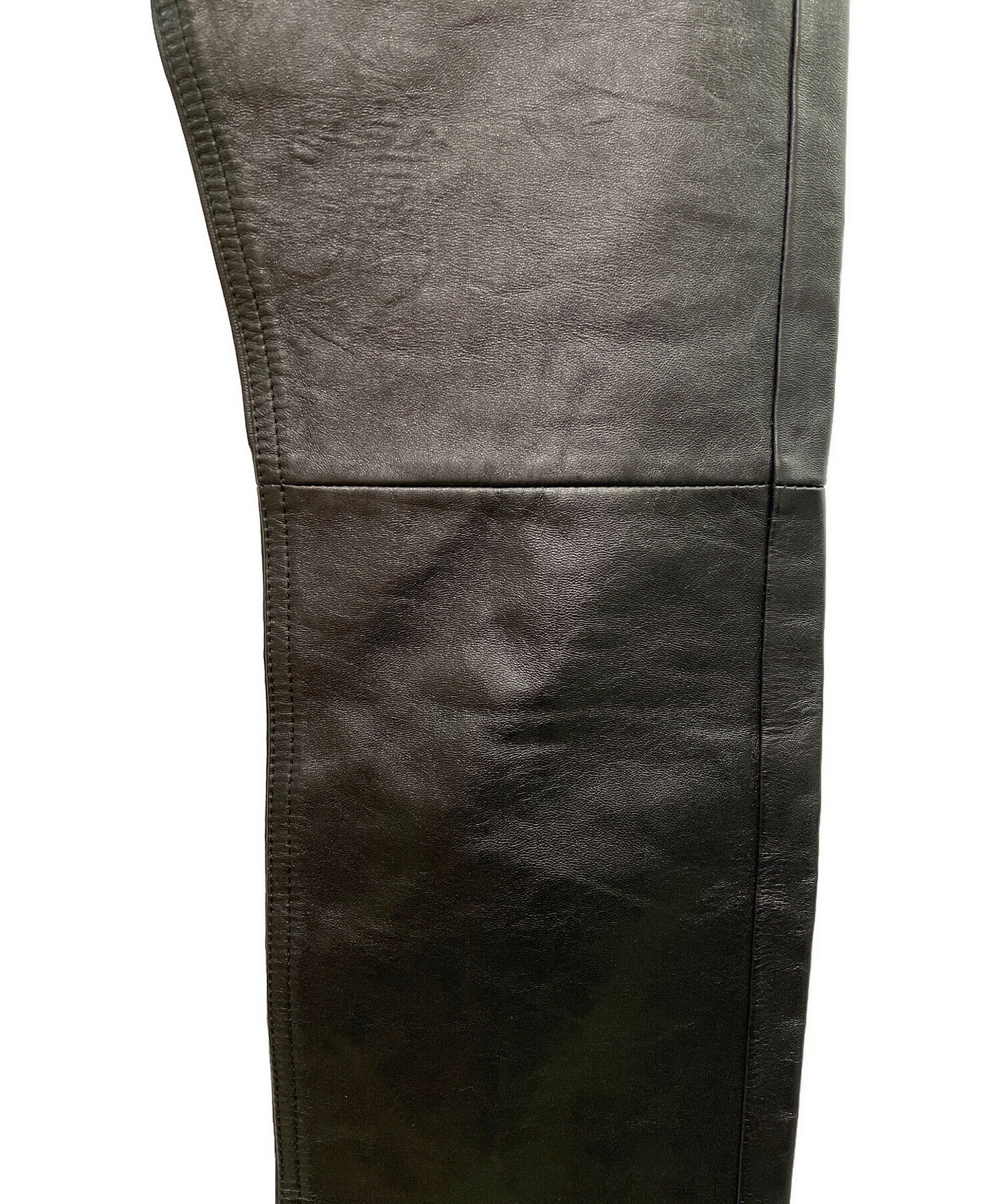 中古・古着通販】CELINE (セリーヌ) ラムレザーパンツ ブラック サイズ