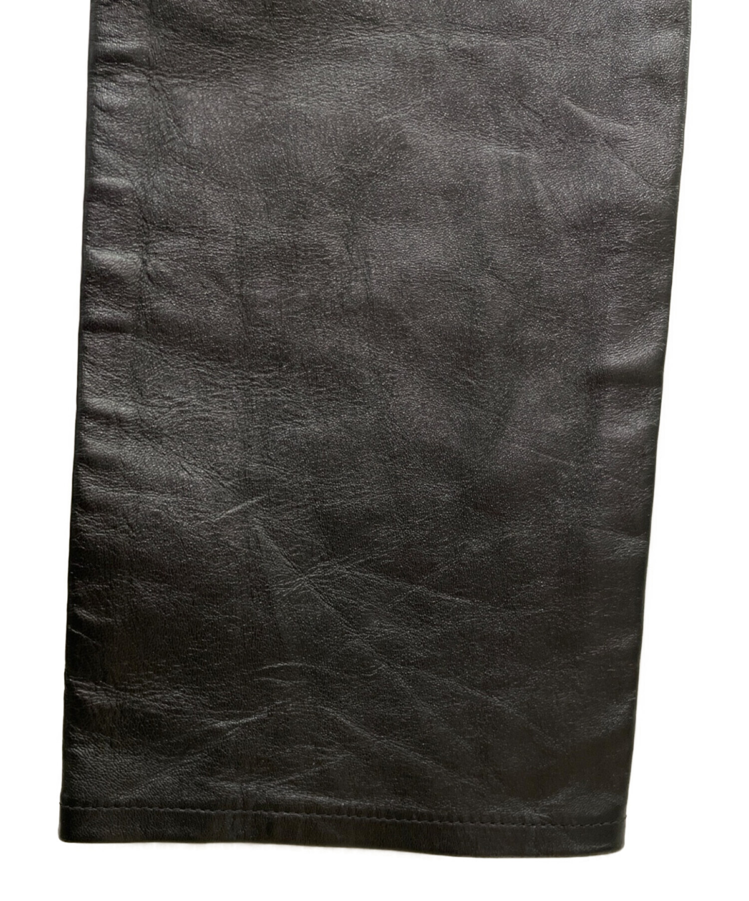 中古・古着通販】CELINE (セリーヌ) ラムレザーパンツ ブラック サイズ