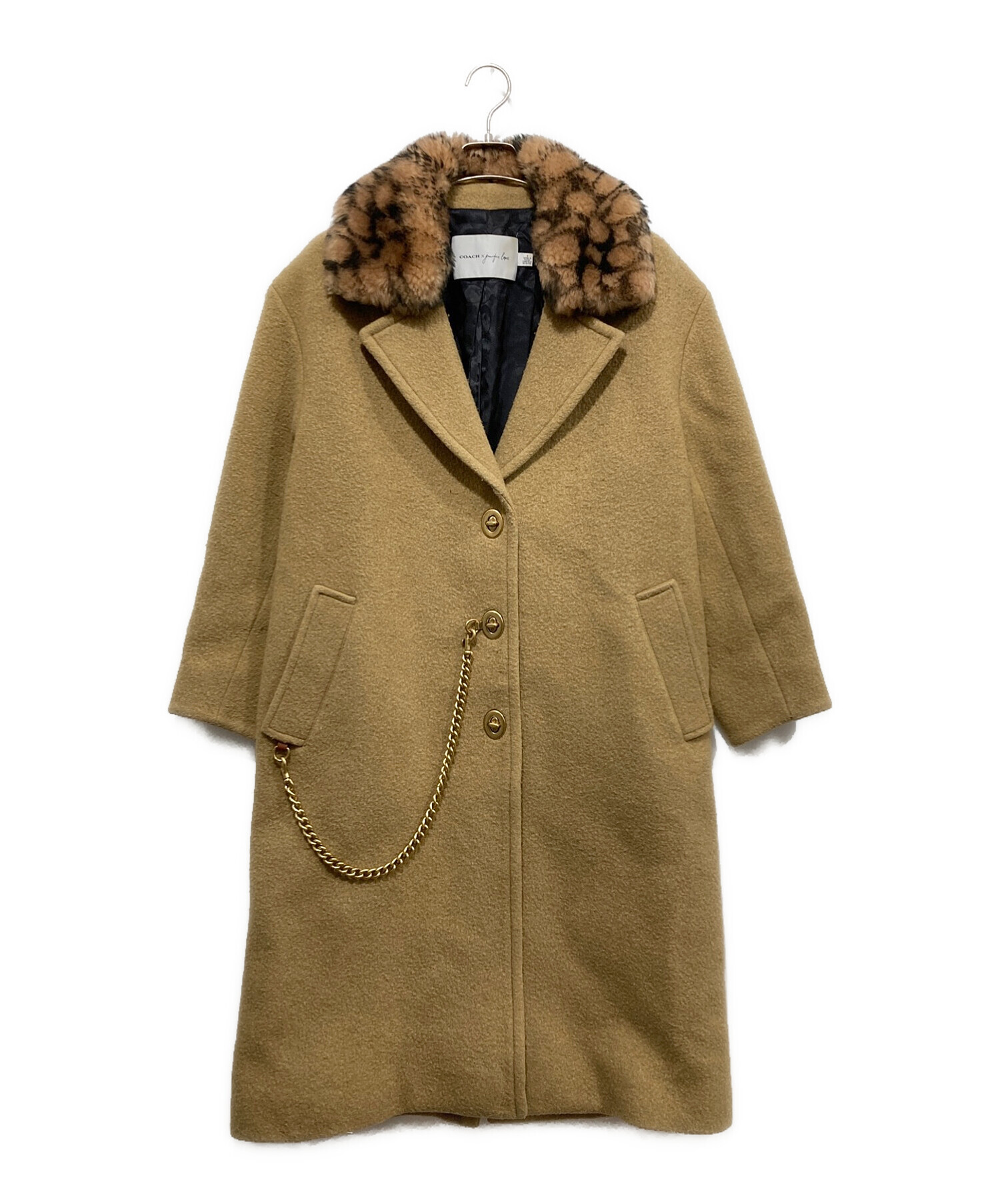 コーチ ジェニファーロペス　コラボ　チェスターコート　ベージュ　S 中古・古着通販】COACH (コーチ) JENNIFER LOPEZ (ジェニファーロペス