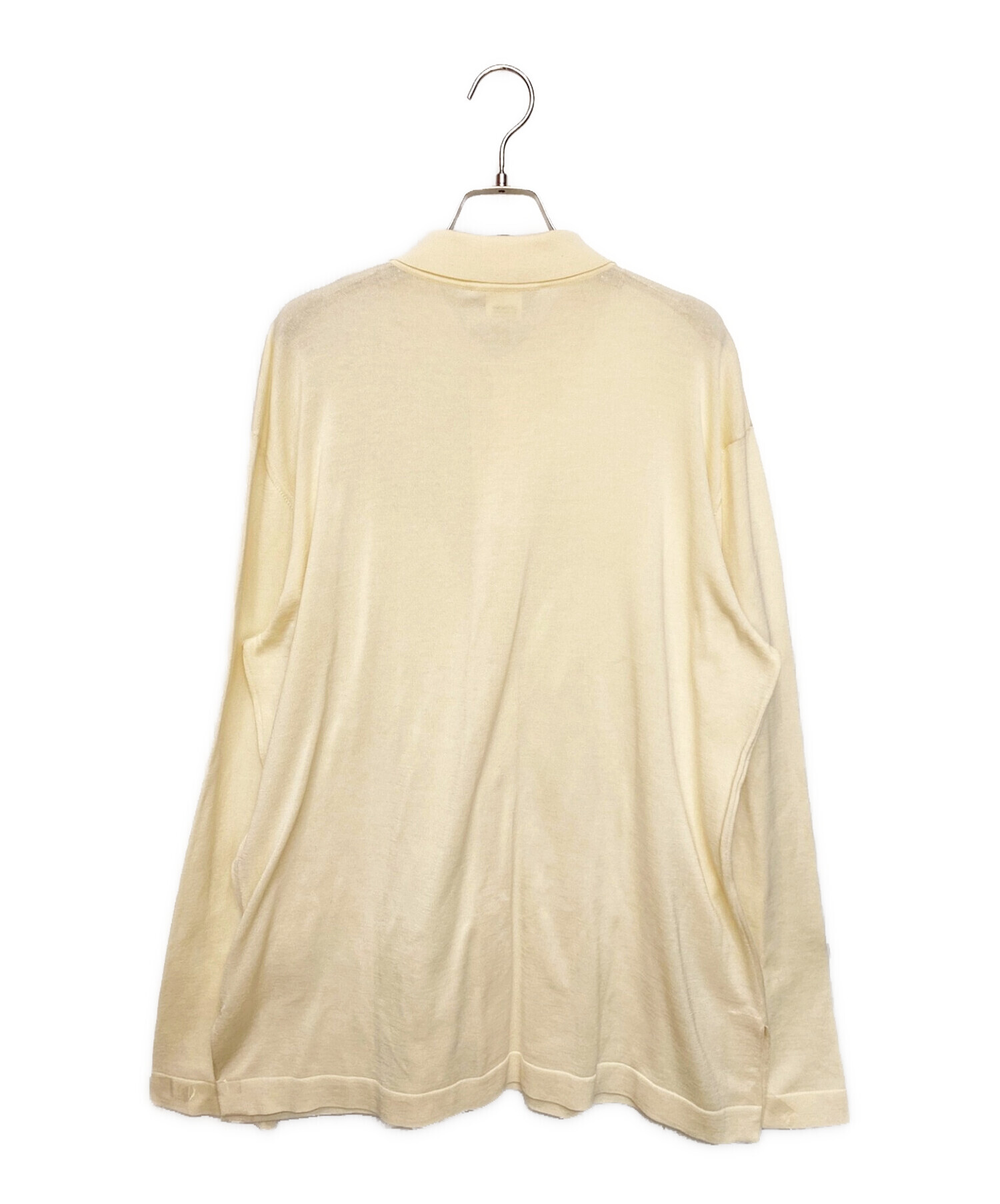 中古・古着通販】HERMES (エルメス) 長袖ニットポロシャツ ベージュ