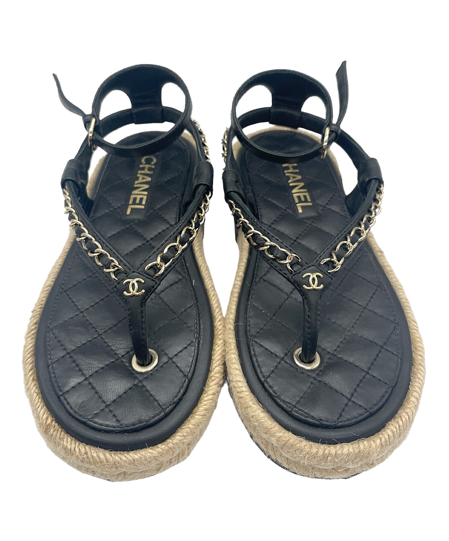 中古・古着通販】CHANEL (シャネル) チェーン サンダル ブラック