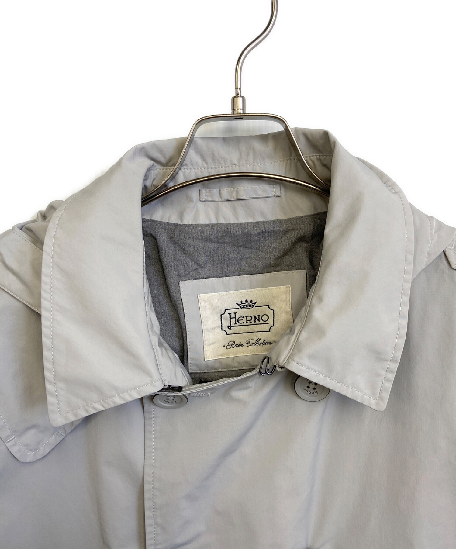 中古・古着通販】HERNO (ヘルノ) ナイロントレンチコート グレー