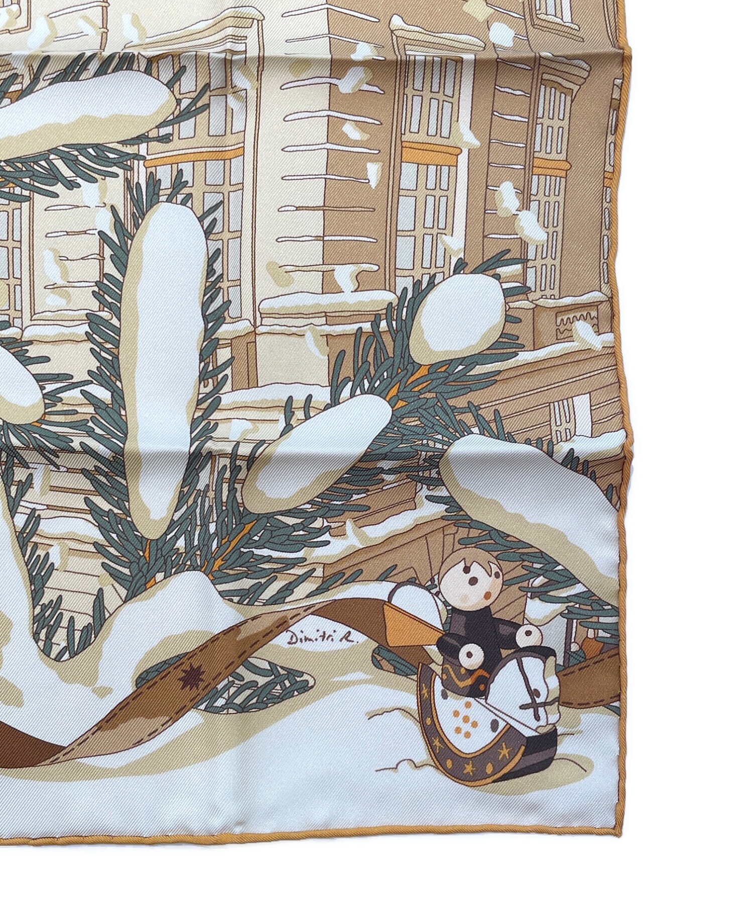 HERMES カレ45 プチカレ Noel au 24 Faubourg フォーブル24番地の 