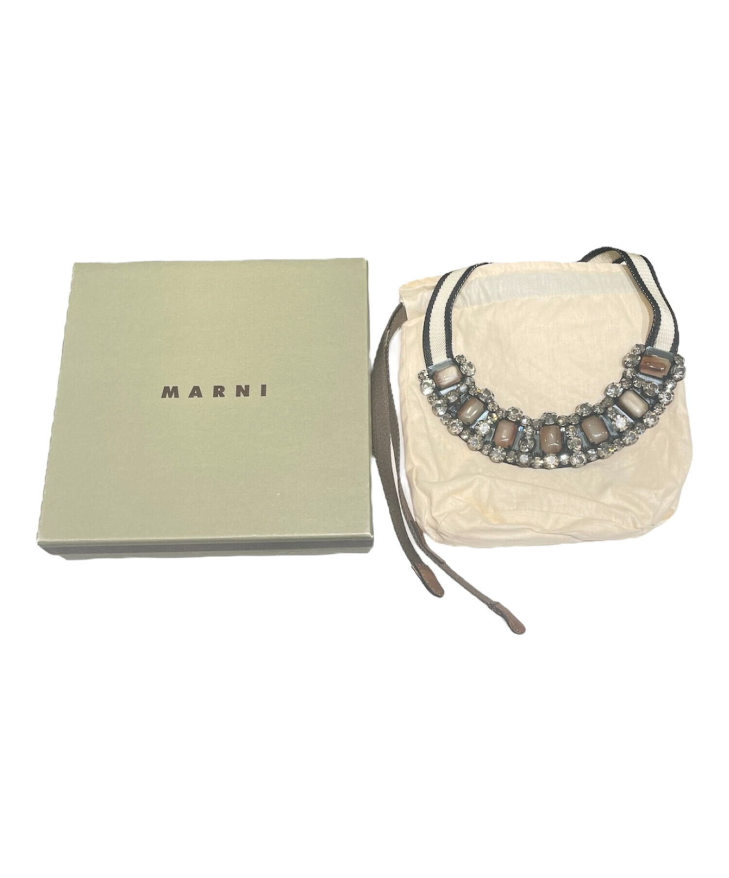 中古・古着通販】MARNI (マルニ) ビジューリボンネックレス アイボリー 