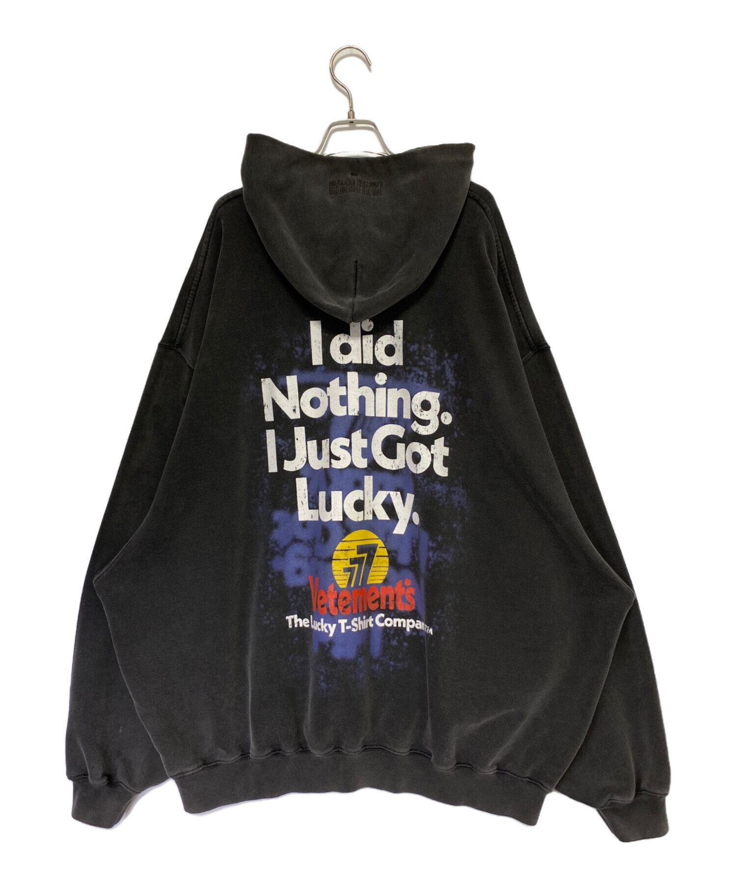 中古・古着通販】VETEMENTS (ヴェトモン) I GOT LUCKY HOODIE ブラック