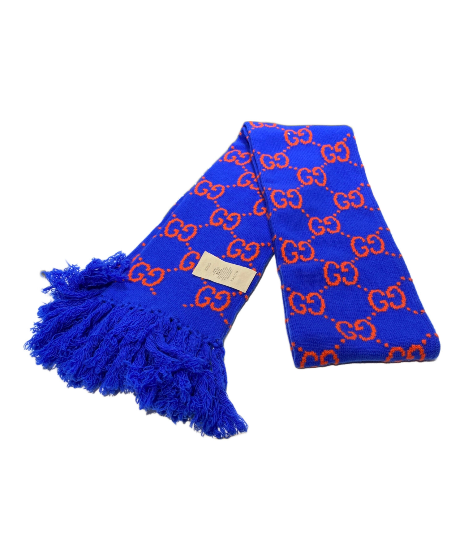 中古・古着通販】GUCCI (グッチ) ggアナグラムマフラー ブルー