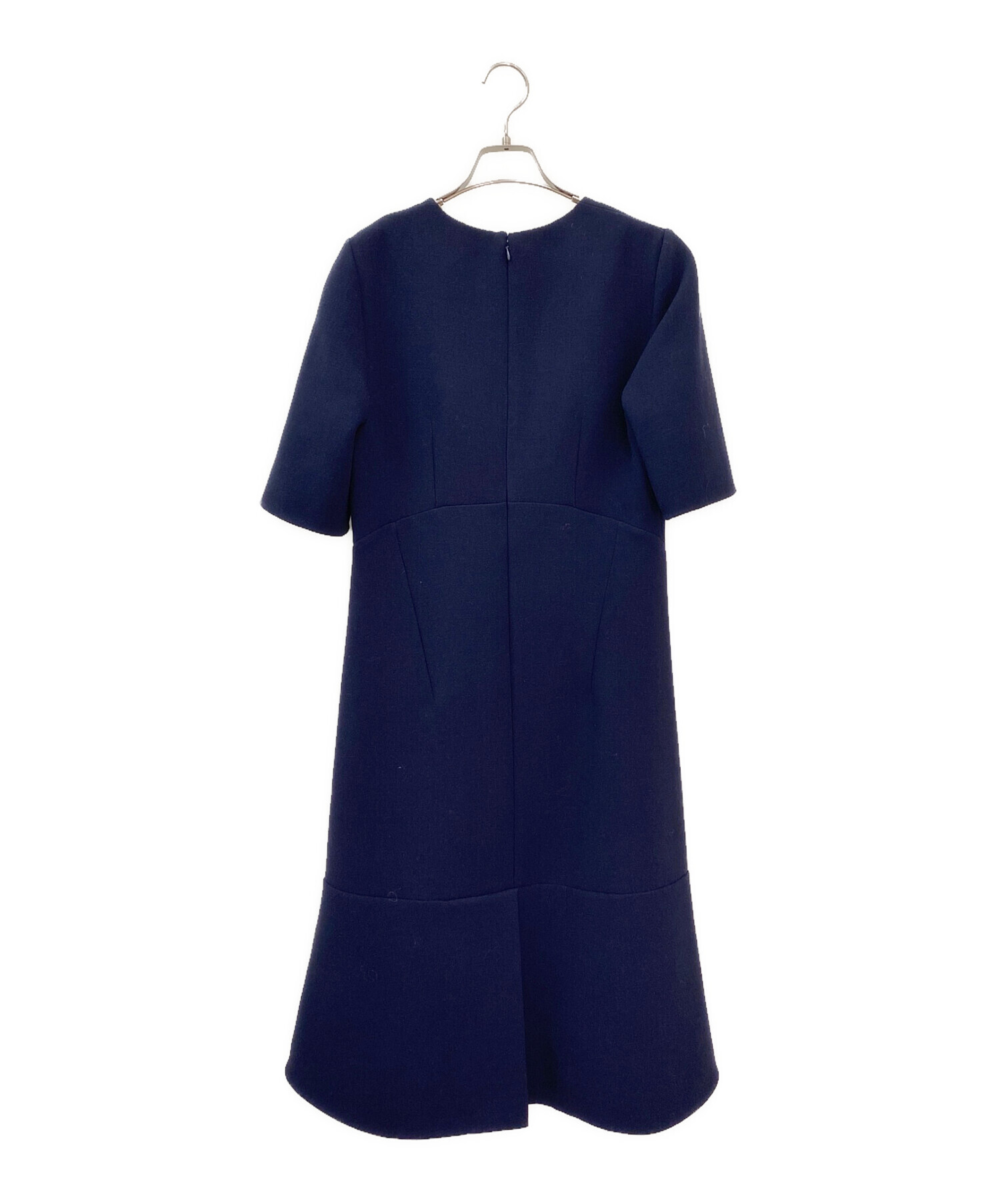 中古・古着通販】MARNI (マルニ) 半袖フレアワンピース ネイビー 